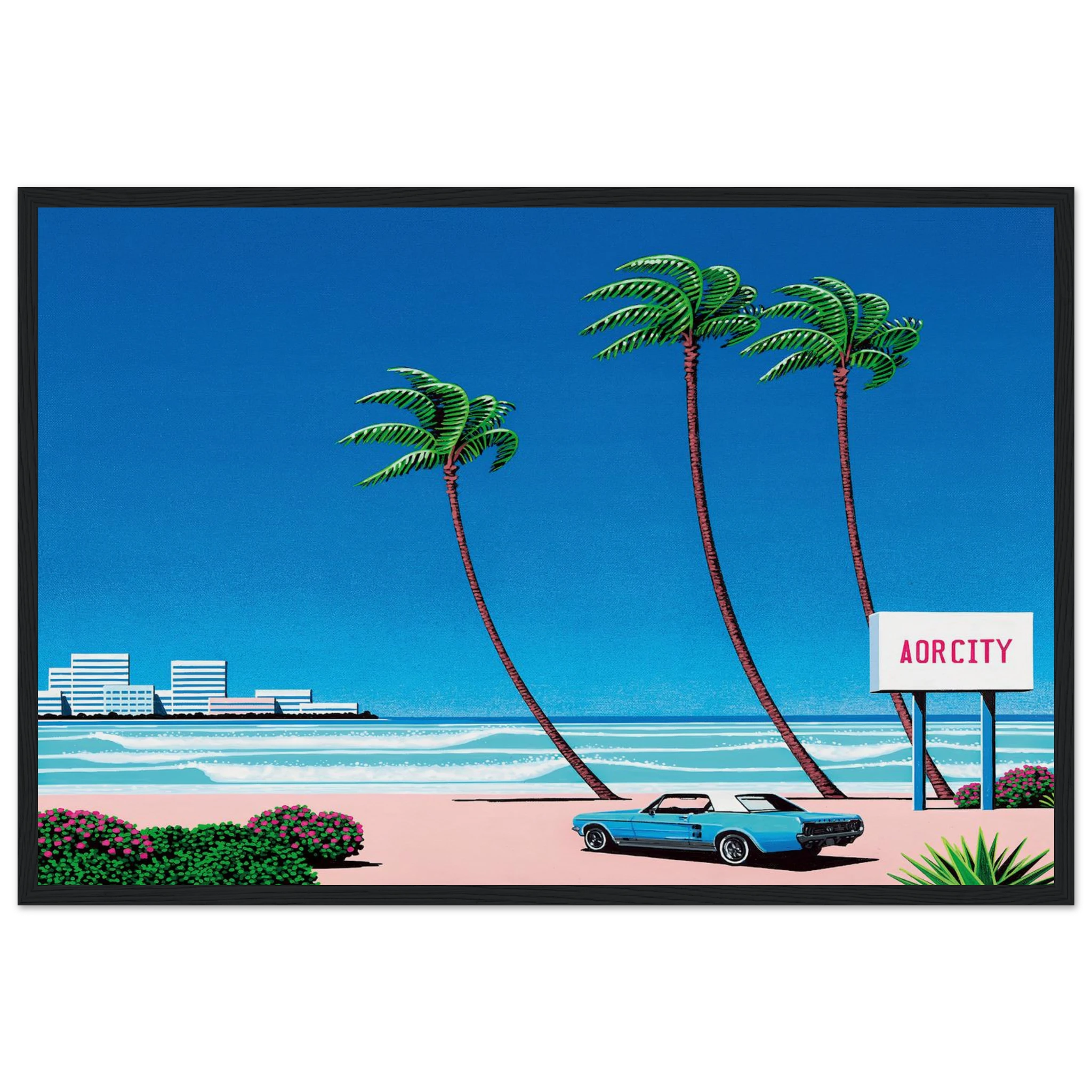 Light Mellow Sealine Framed Poster | Hiroshi Nagai Framed Prints Wall Art | Hiroshi Nagai Prints