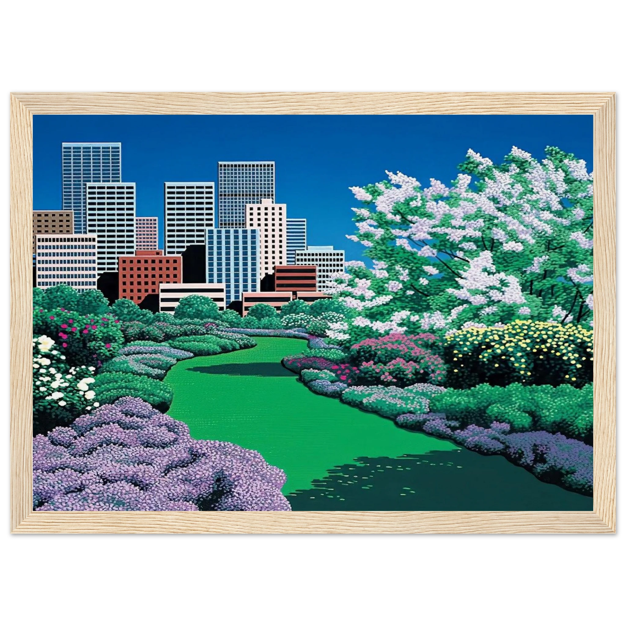 City Garden Framed Poster | Hiroshi Nagai Framed Prints Wall Art | Hiroshi Nagai Prints