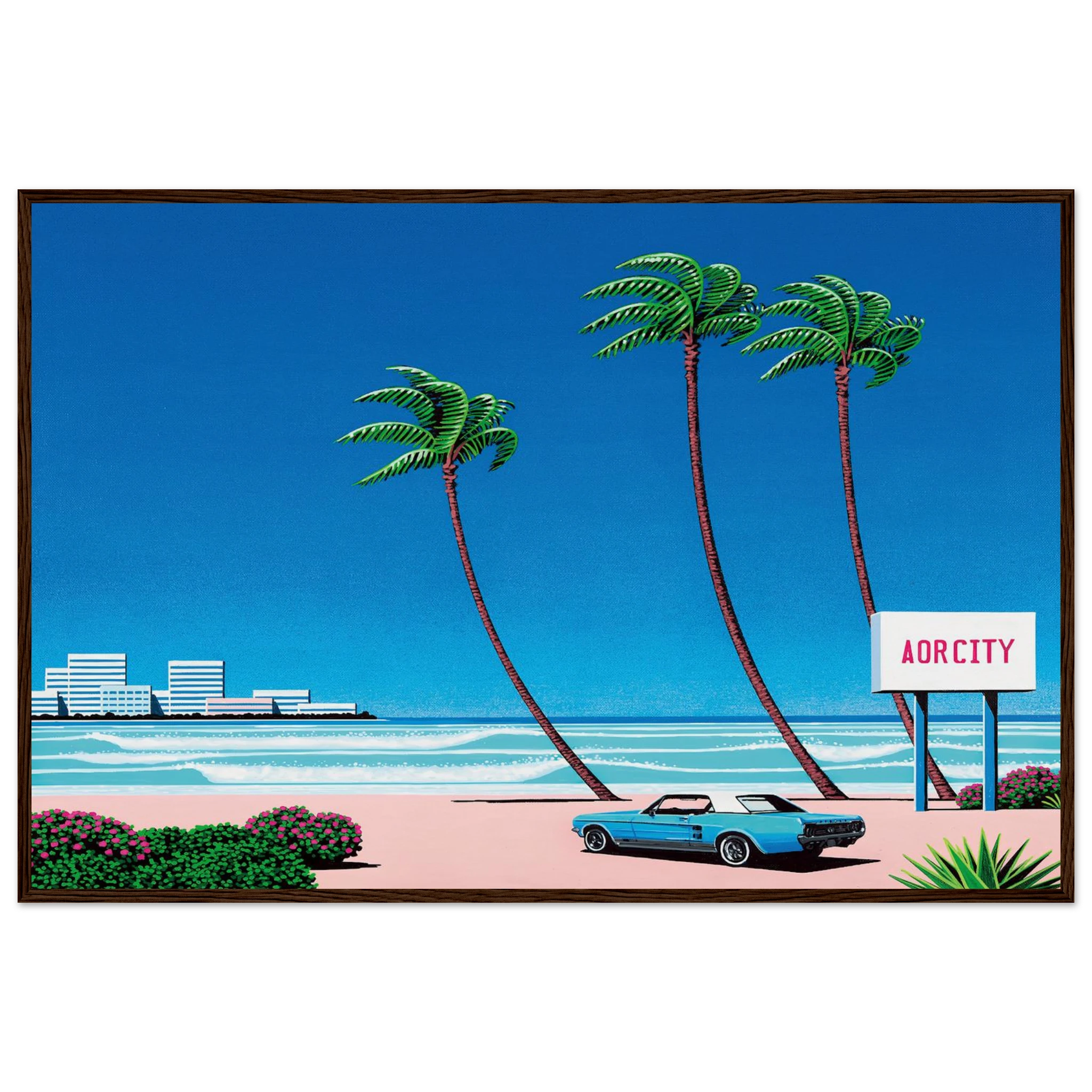 Light Mellow Sealine Framed Poster | Hiroshi Nagai Framed Prints Wall Art | Hiroshi Nagai Prints