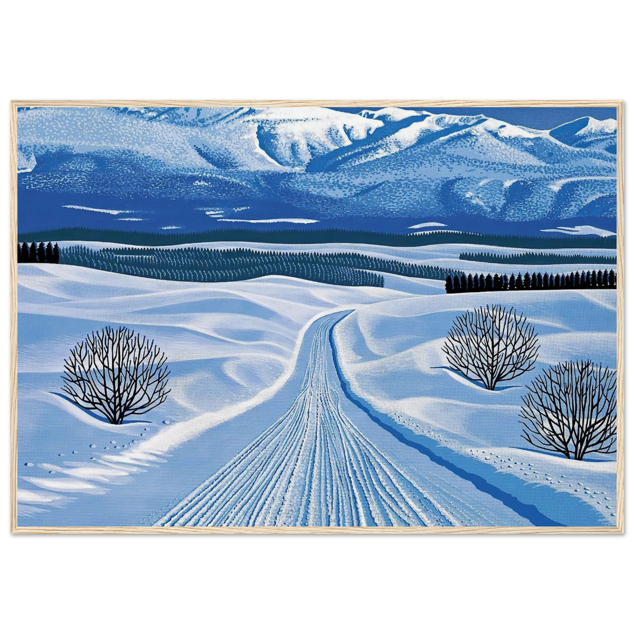 Winter Roads Framed Poster | Hiroshi Nagai Framed Prints Wall Art | Hiroshi Nagai Prints