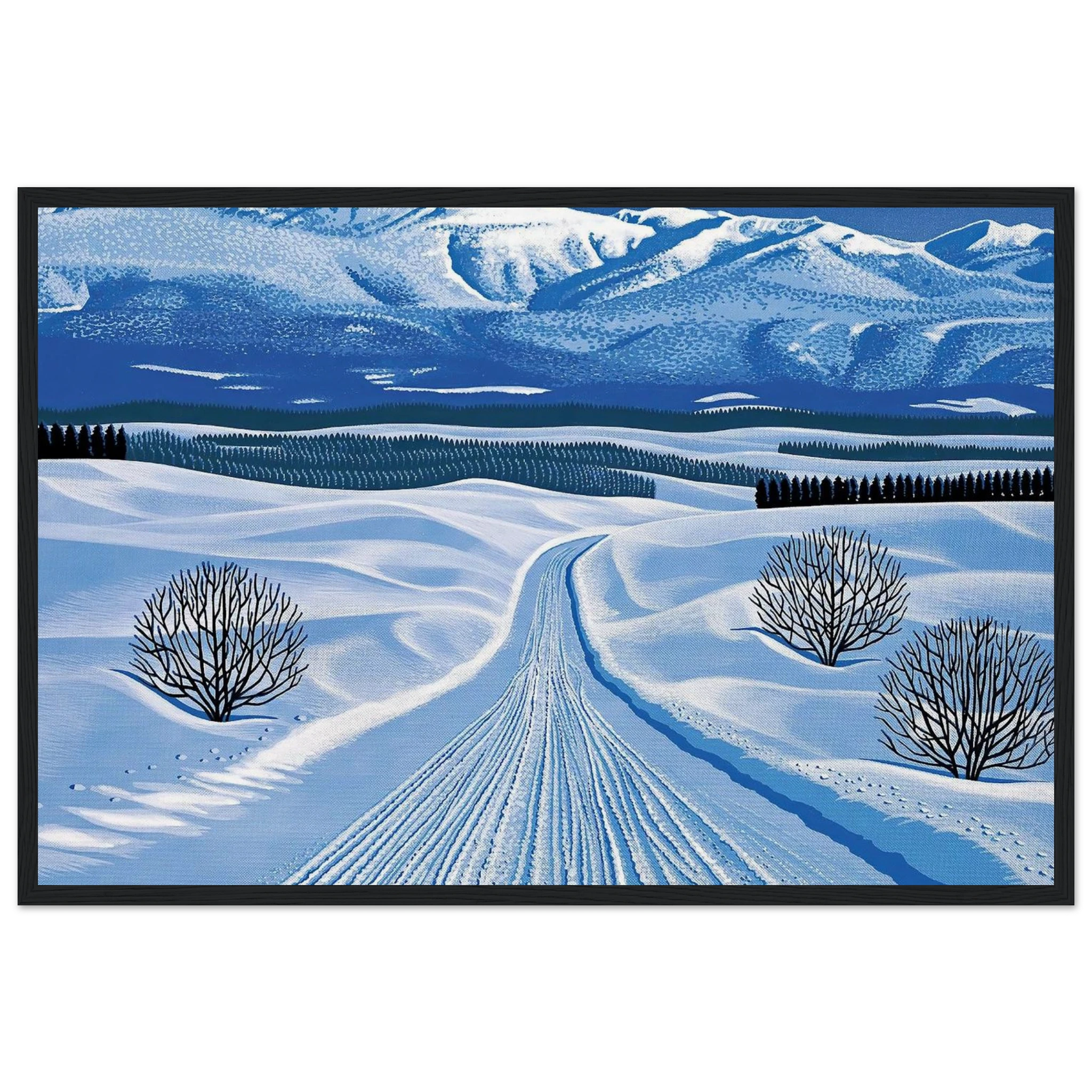 Winter Roads Framed Poster | Hiroshi Nagai Framed Prints Wall Art | Hiroshi Nagai Prints