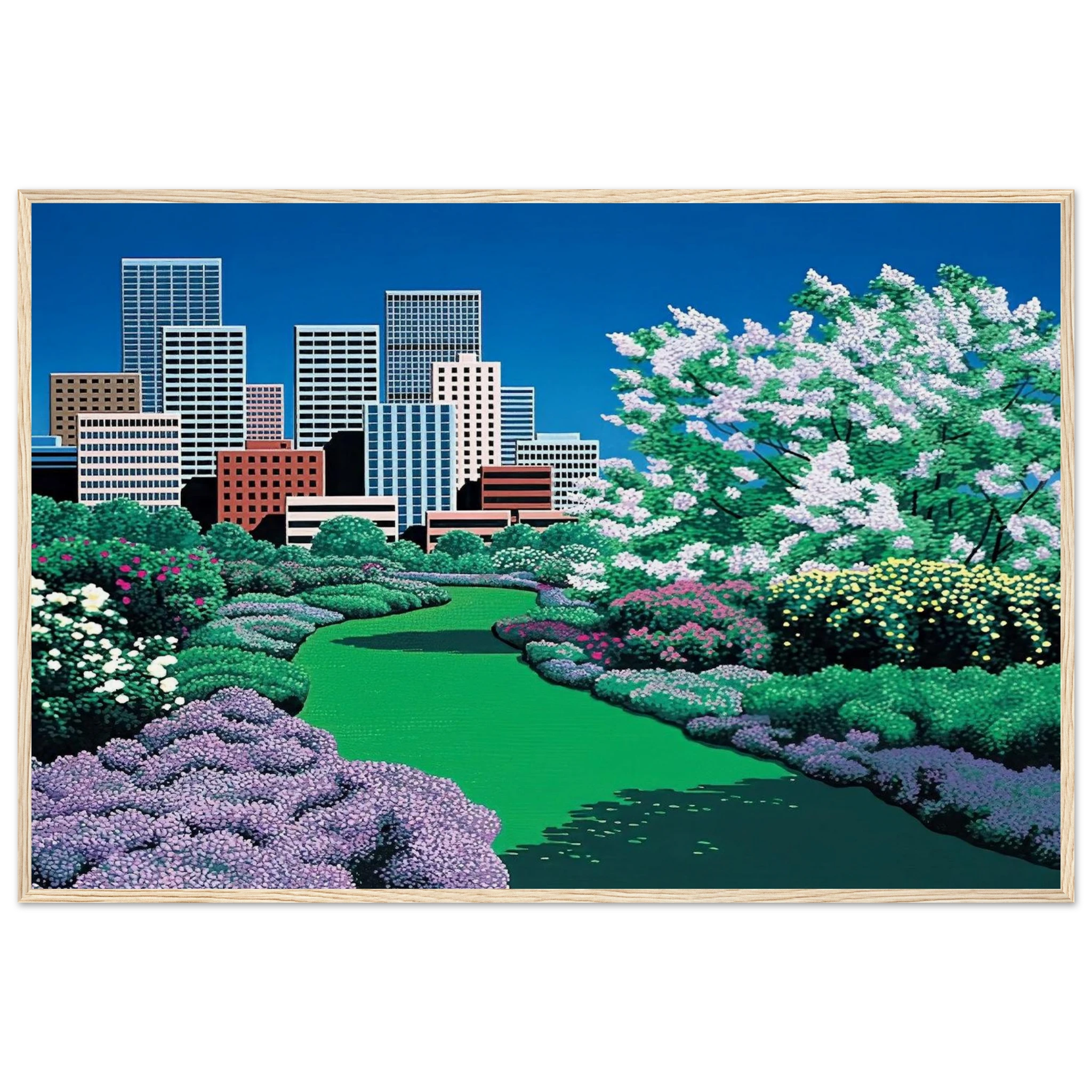 City Garden Framed Poster | Hiroshi Nagai Framed Prints Wall Art | Hiroshi Nagai Prints