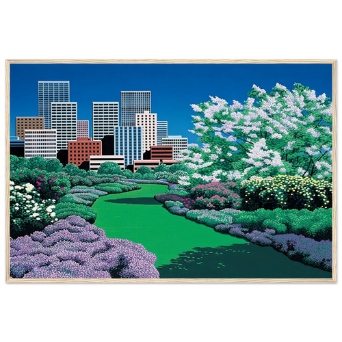 City Garden Framed Poster | Hiroshi Nagai Framed Prints Wall Art | Hiroshi Nagai Prints