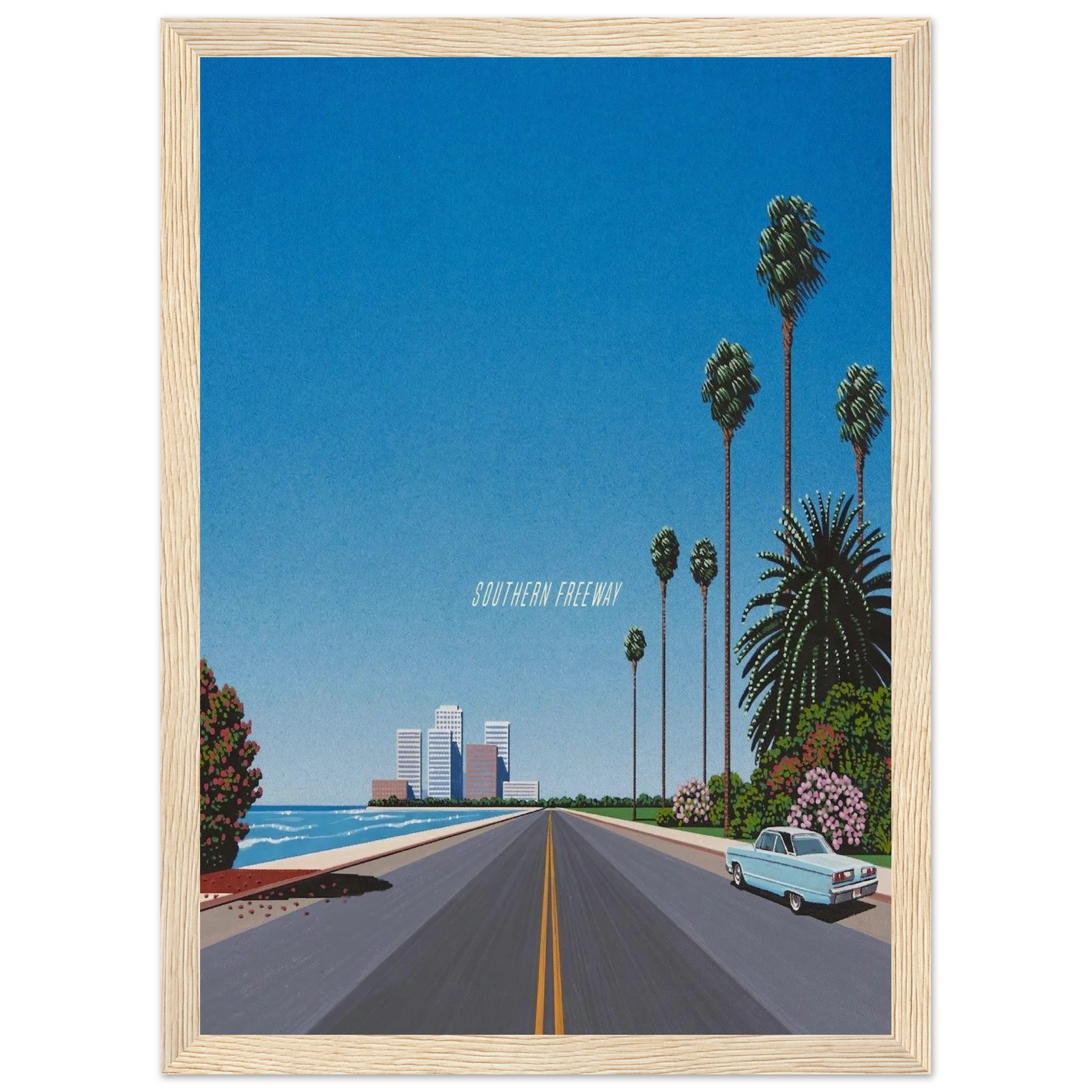 Southern Freeway Pictured Resort Framed Poster | Hiroshi Nagai Framed Prints Wall Art | Hiroshi Nagai Prints