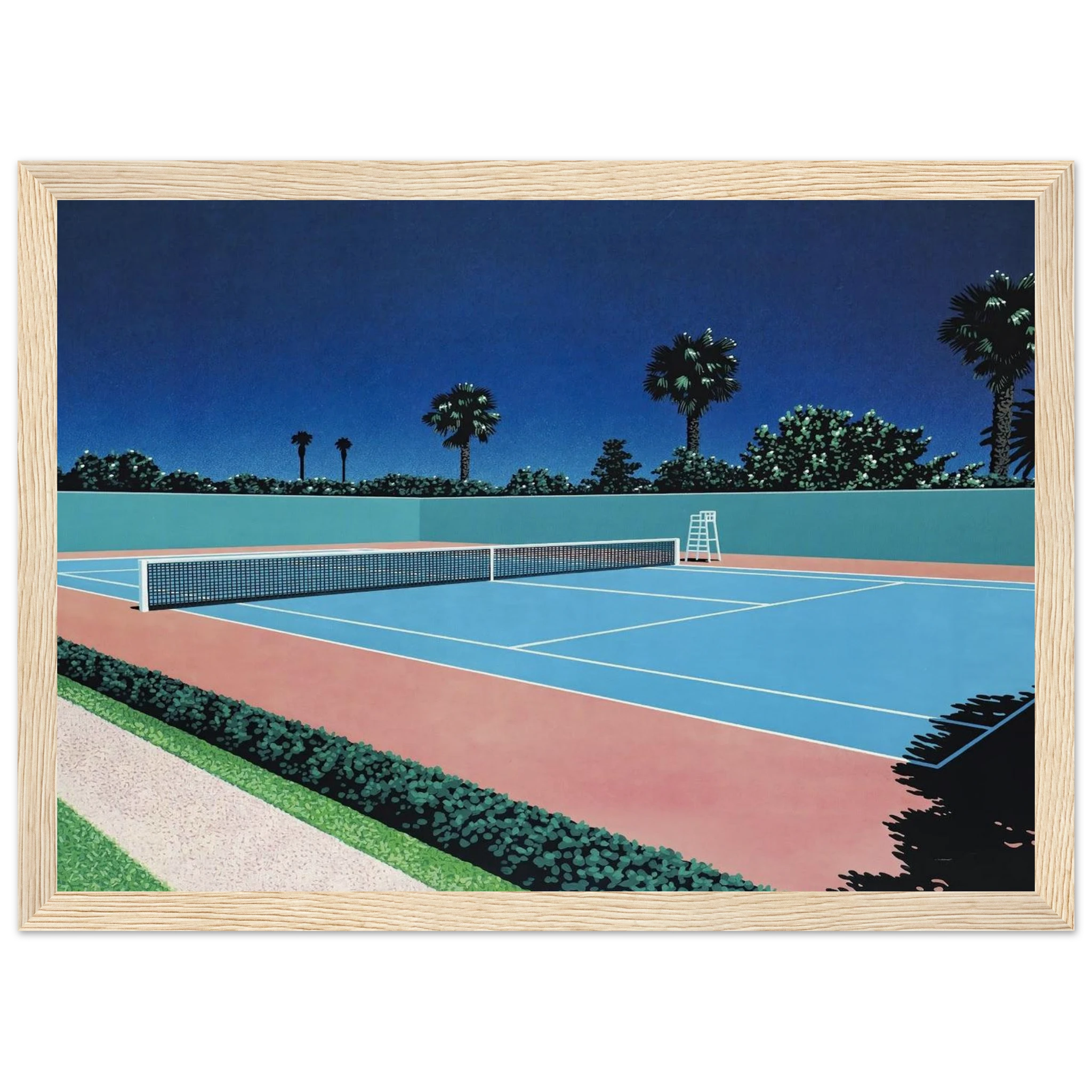 Tennis Court Framed Poster | Hiroshi Nagai Framed Prints Wall Art | Hiroshi Nagai Prints