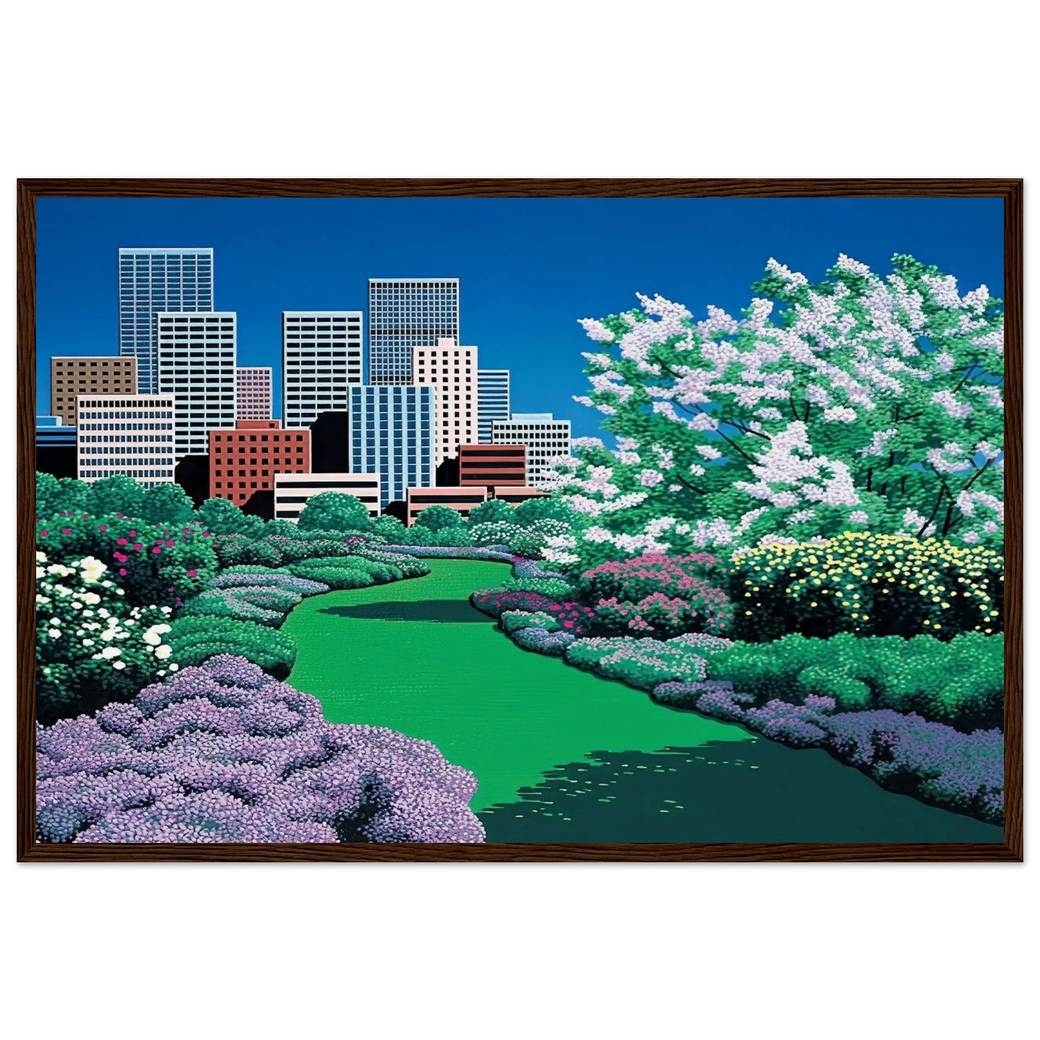 City Garden Framed Poster | Hiroshi Nagai Framed Prints Wall Art | Hiroshi Nagai Prints