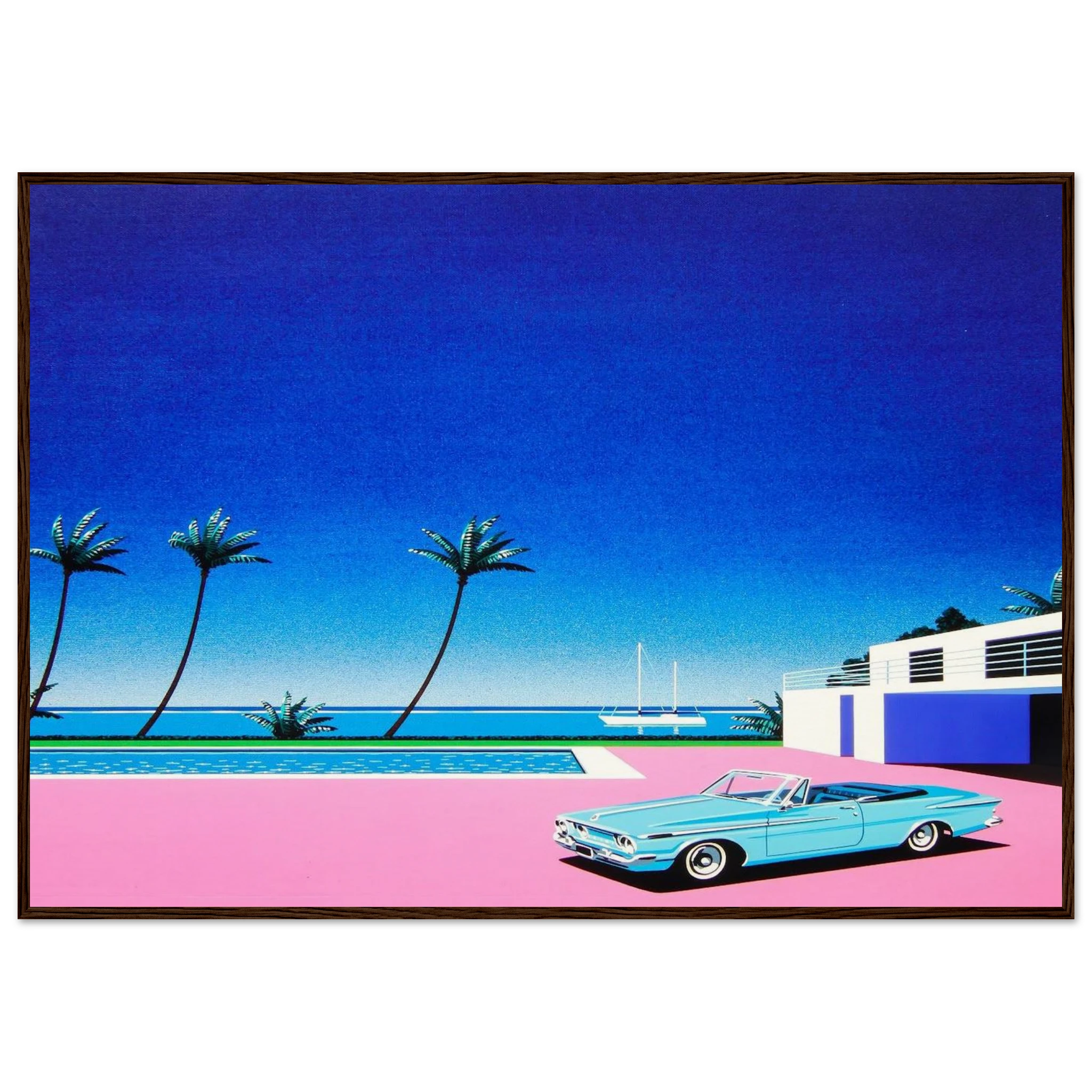 Pink Driveway Framed Poster | Hiroshi Nagai Framed Prints Wall Art | Hiroshi Nagai Prints