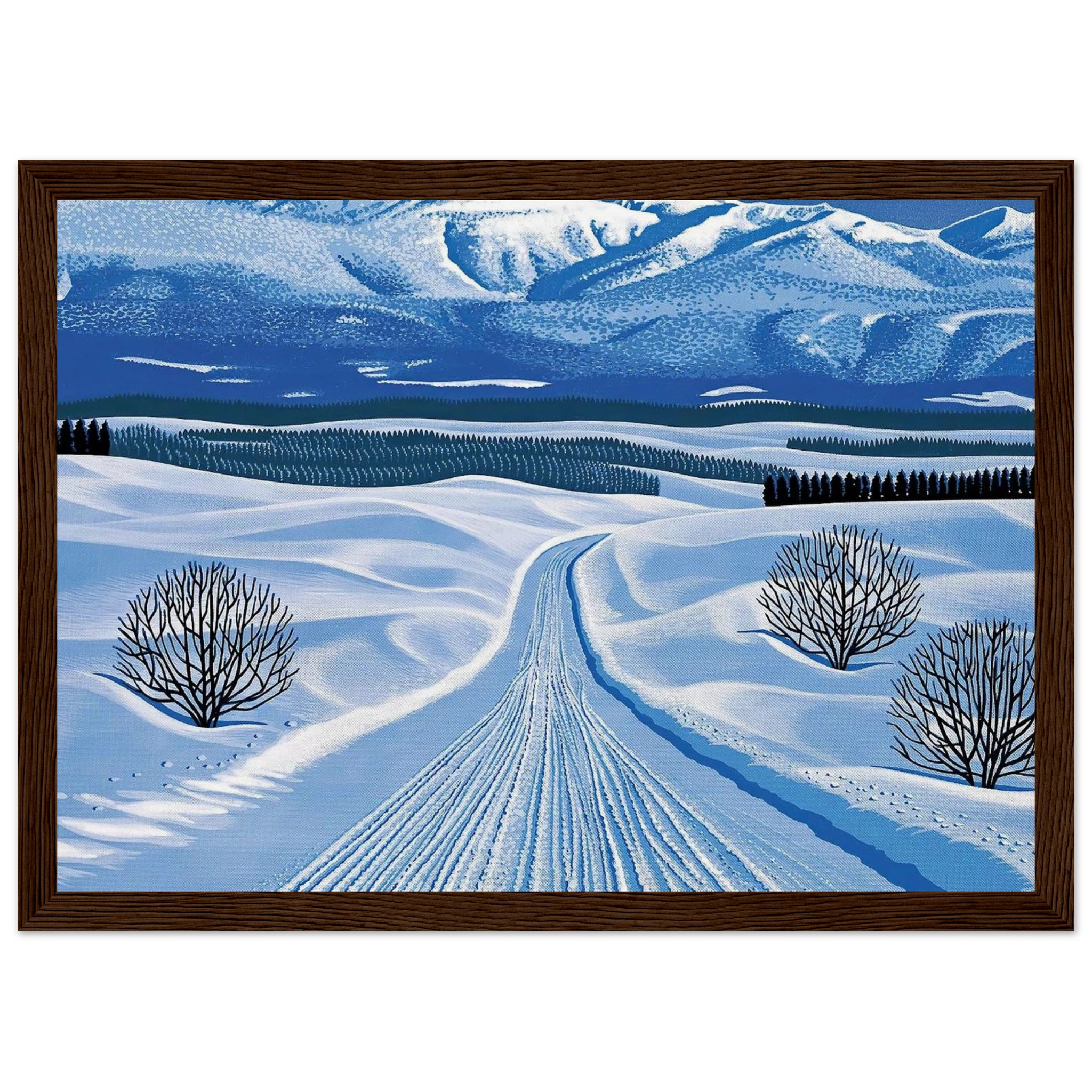 Winter Roads Framed Poster | Hiroshi Nagai Framed Prints Wall Art | Hiroshi Nagai Prints