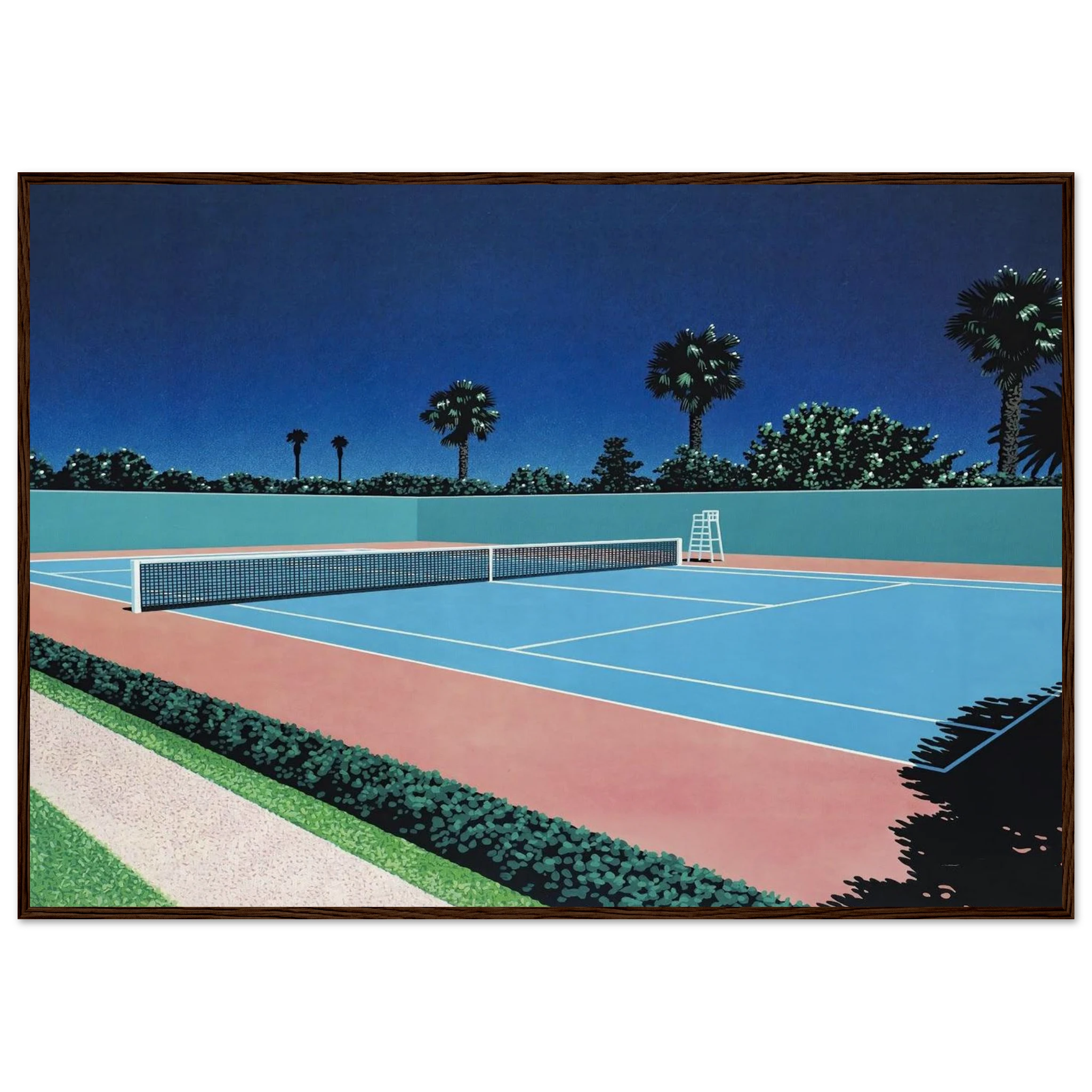 Tennis Court Framed Poster | Hiroshi Nagai Framed Prints Wall Art | Hiroshi Nagai Prints