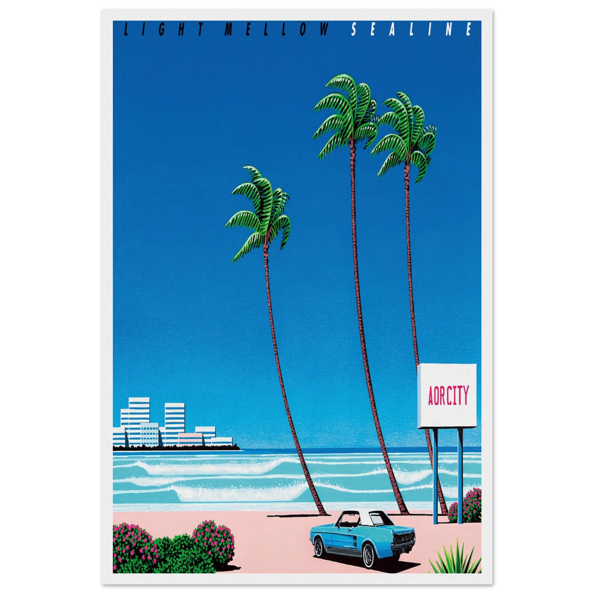 Light Mellow Sealine Framed Poster | Hiroshi Nagai Framed Prints Wall Art | Hiroshi Nagai Prints