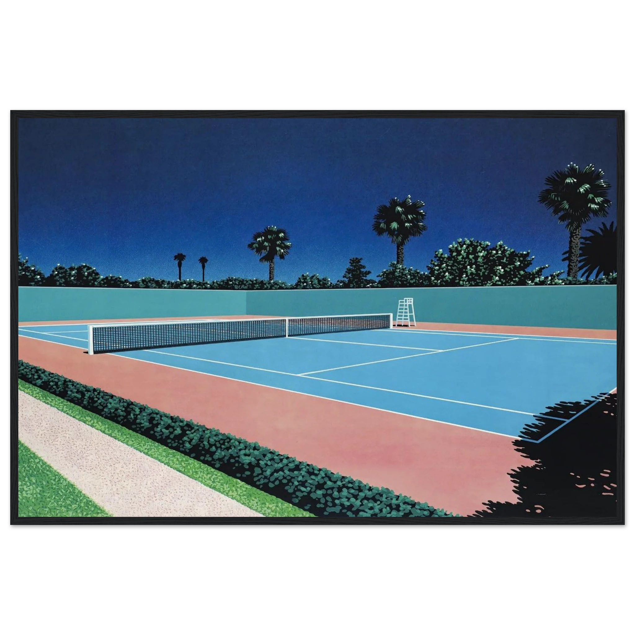 Tennis Court Framed Poster | Hiroshi Nagai Framed Prints Wall Art | Hiroshi Nagai Prints