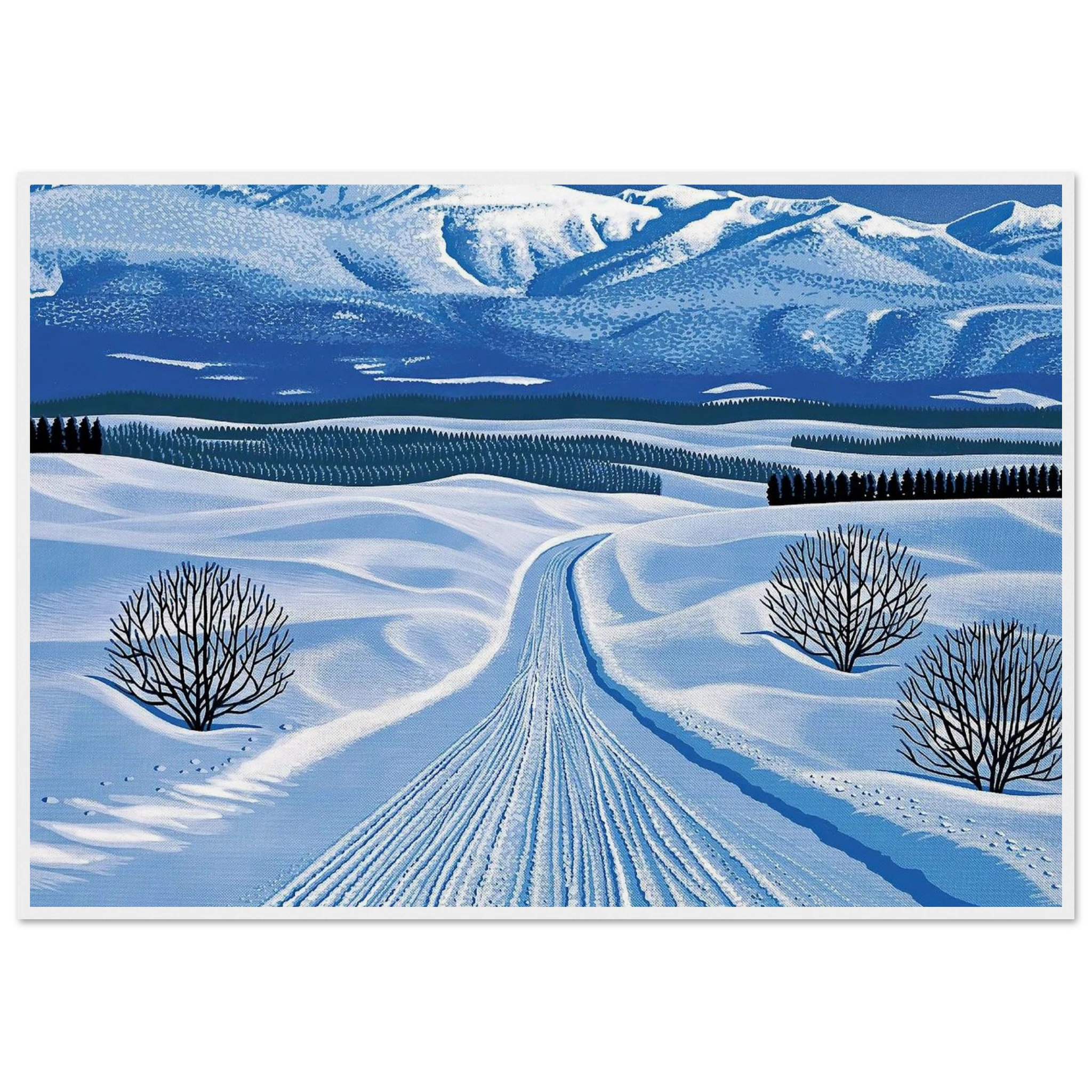 Winter Roads Framed Poster | Hiroshi Nagai Framed Prints Wall Art | Hiroshi Nagai Prints