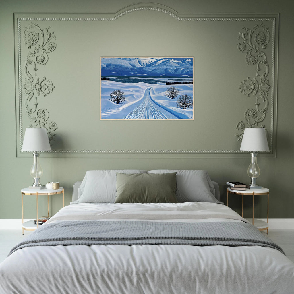 Winter Roads Framed Poster | Hiroshi Nagai Framed Prints Wall Art | Hiroshi Nagai Prints