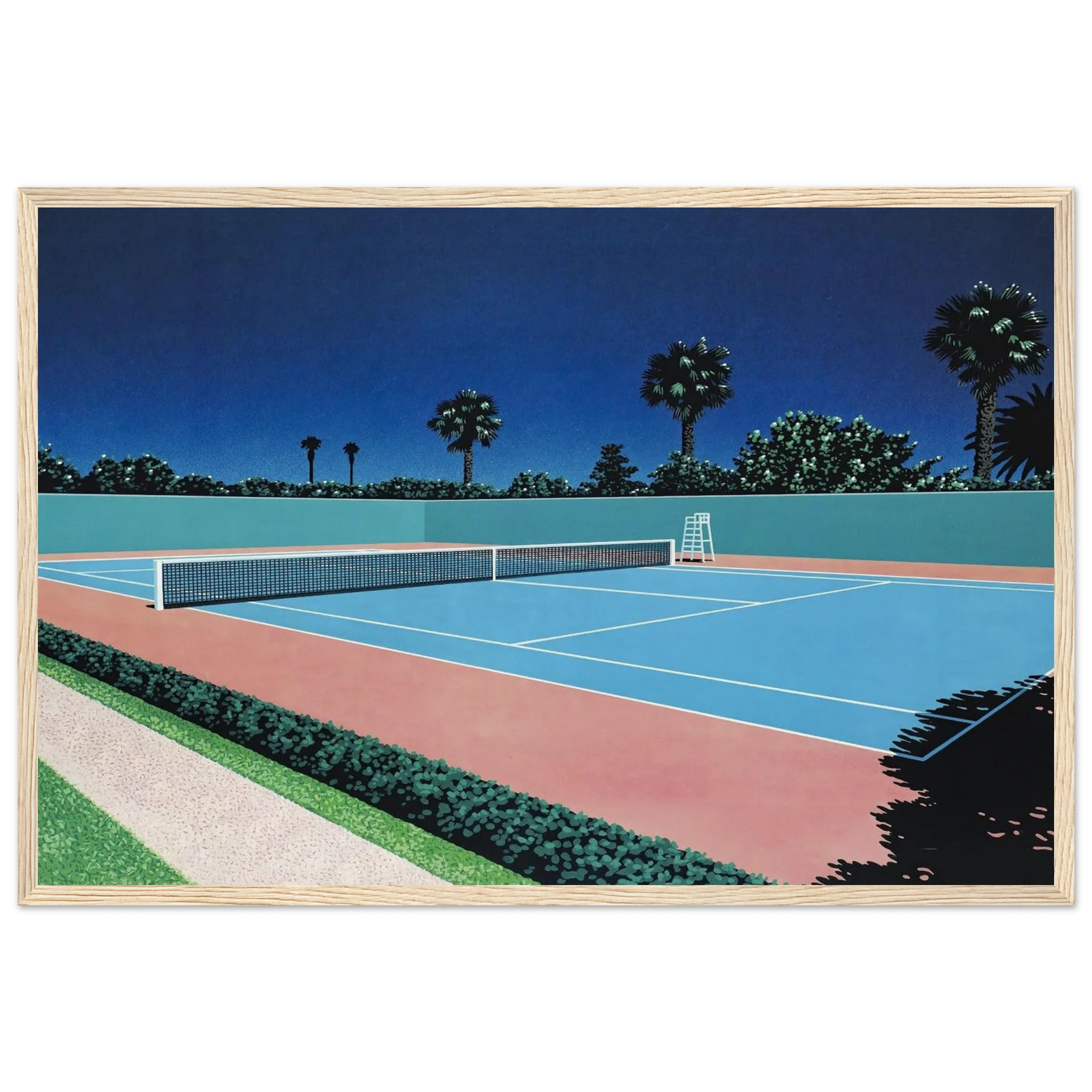 Tennis Court Framed Poster | Hiroshi Nagai Framed Prints Wall Art | Hiroshi Nagai Prints
