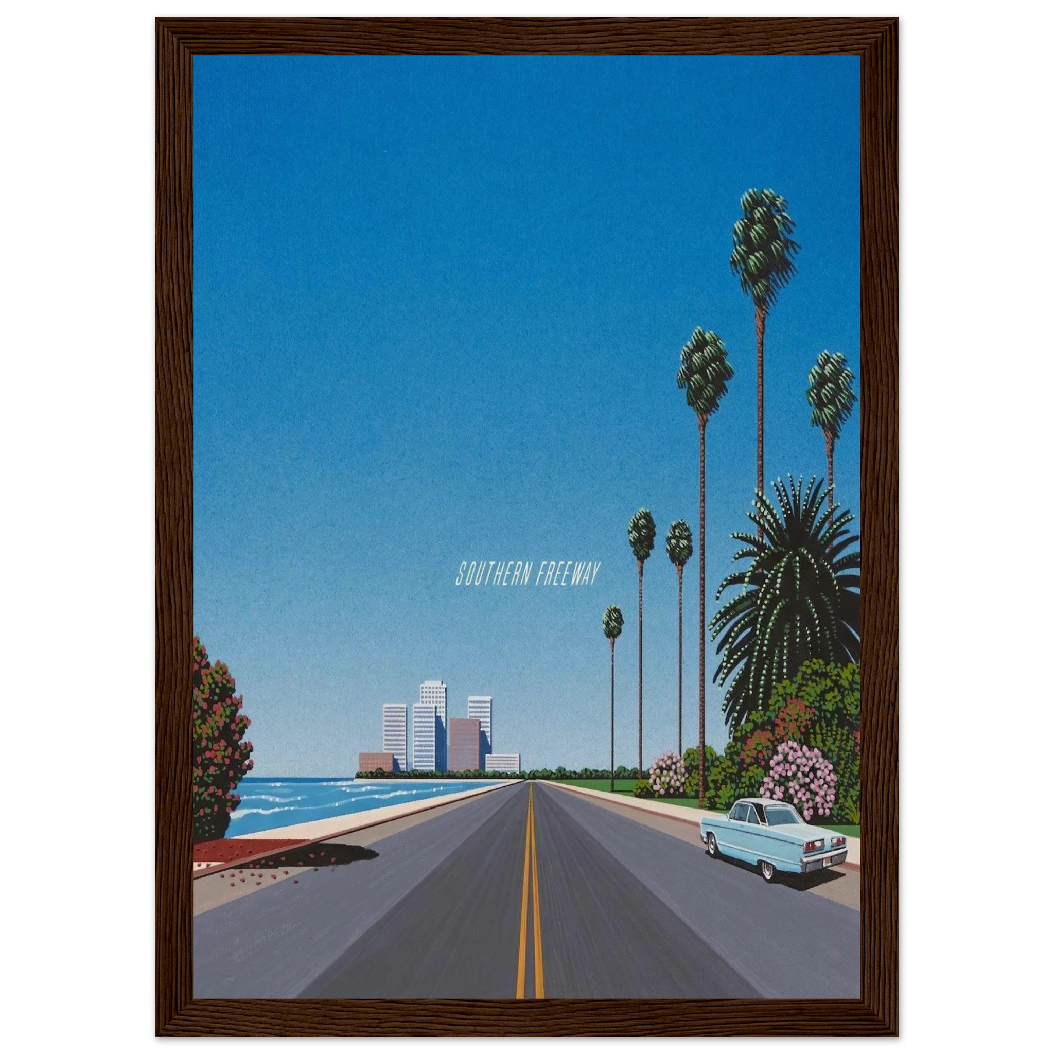 Southern Freeway Pictured Resort Framed Poster | Hiroshi Nagai Framed Prints Wall Art | Hiroshi Nagai Prints