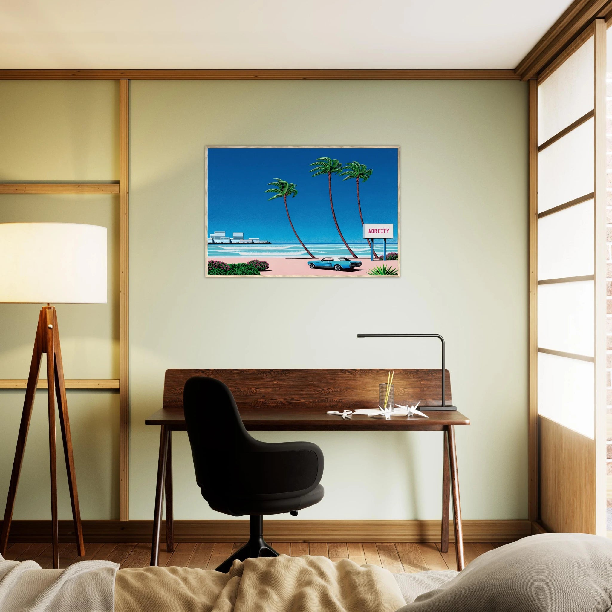 Light Mellow Sealine Framed Poster | Hiroshi Nagai Framed Prints Wall Art | Hiroshi Nagai Prints