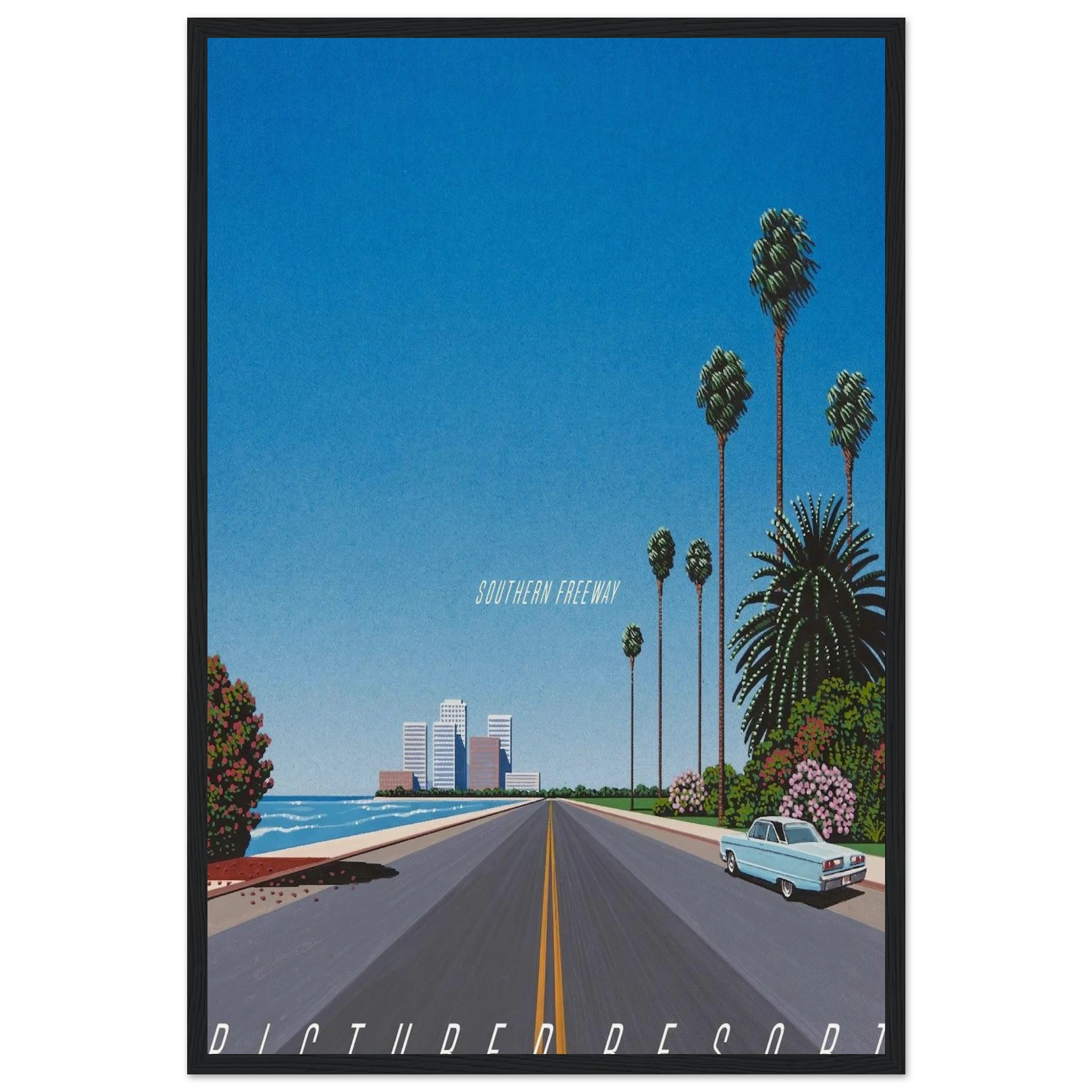 Southern Freeway Pictured Resort Framed Poster | Hiroshi Nagai Framed Prints Wall Art | Hiroshi Nagai Prints