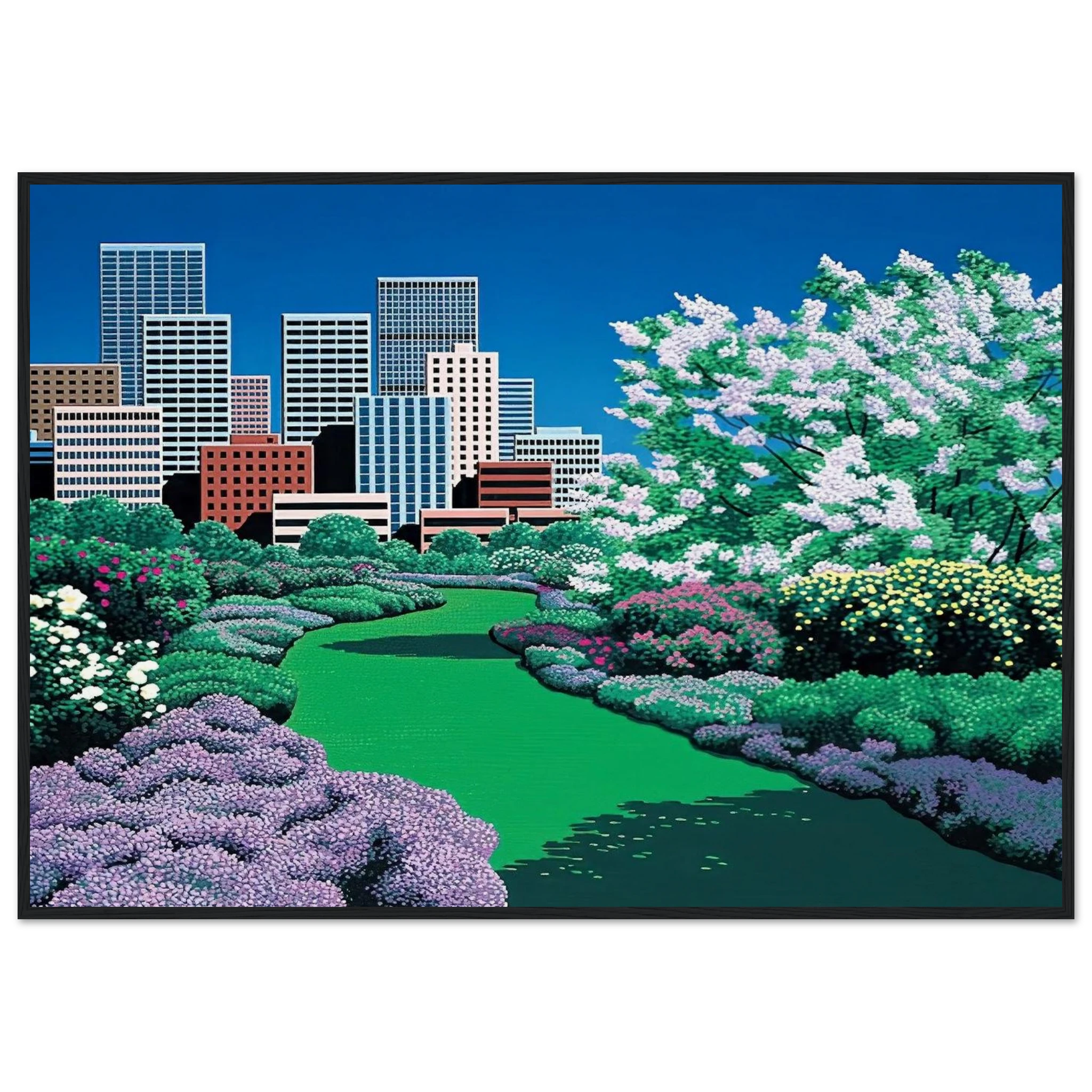 City Garden Framed Poster | Hiroshi Nagai Framed Prints Wall Art | Hiroshi Nagai Prints