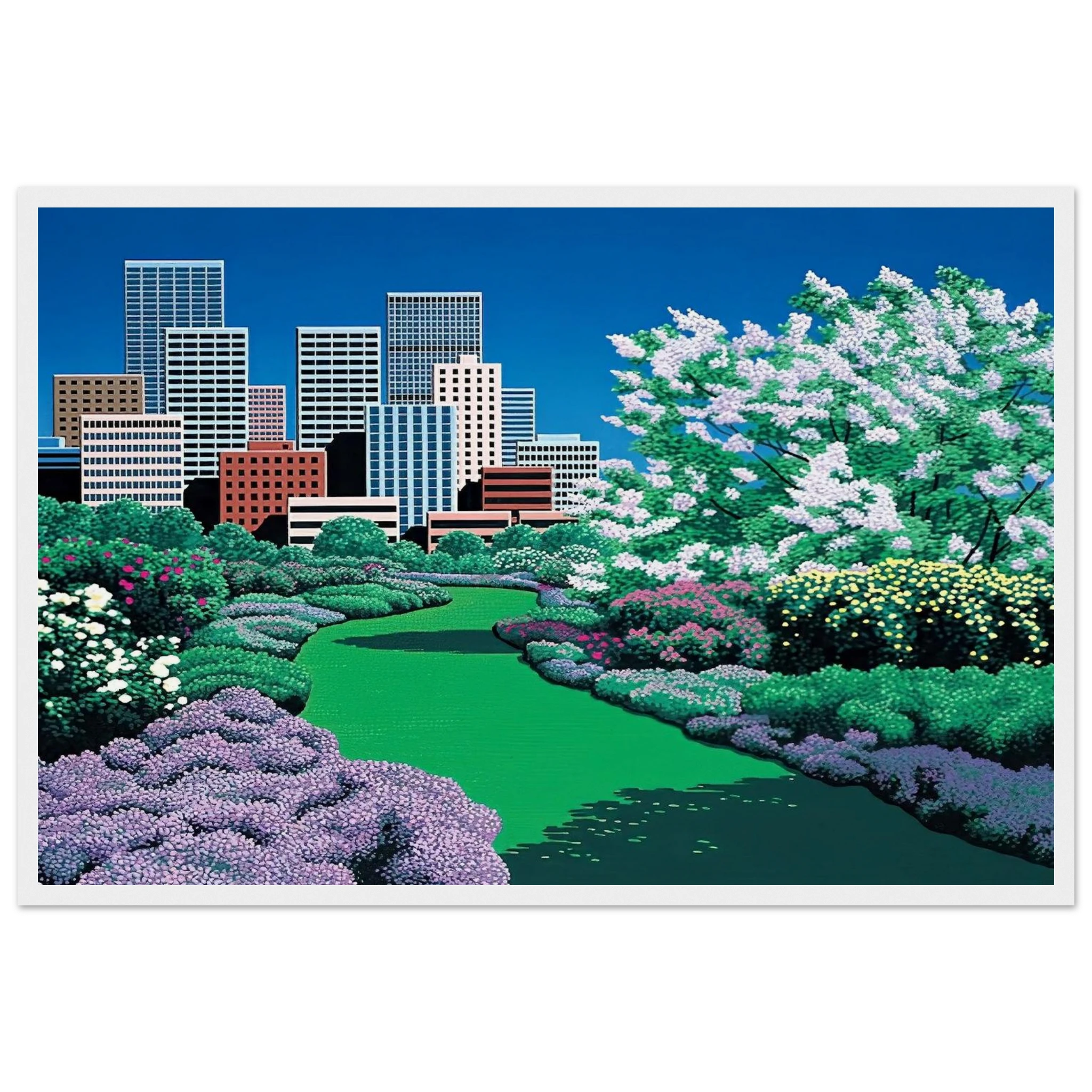 City Garden Framed Poster | Hiroshi Nagai Framed Prints Wall Art | Hiroshi Nagai Prints