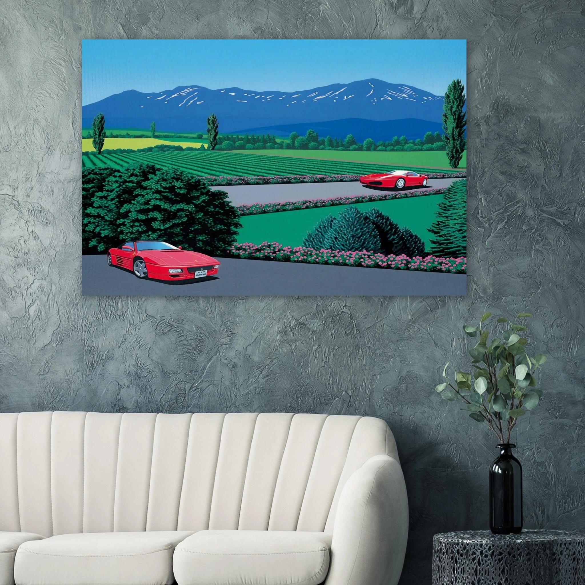 Ferraris traversing the lands Poster | Hiroshi Nagai Poster | Hiroshi Nagai Prints