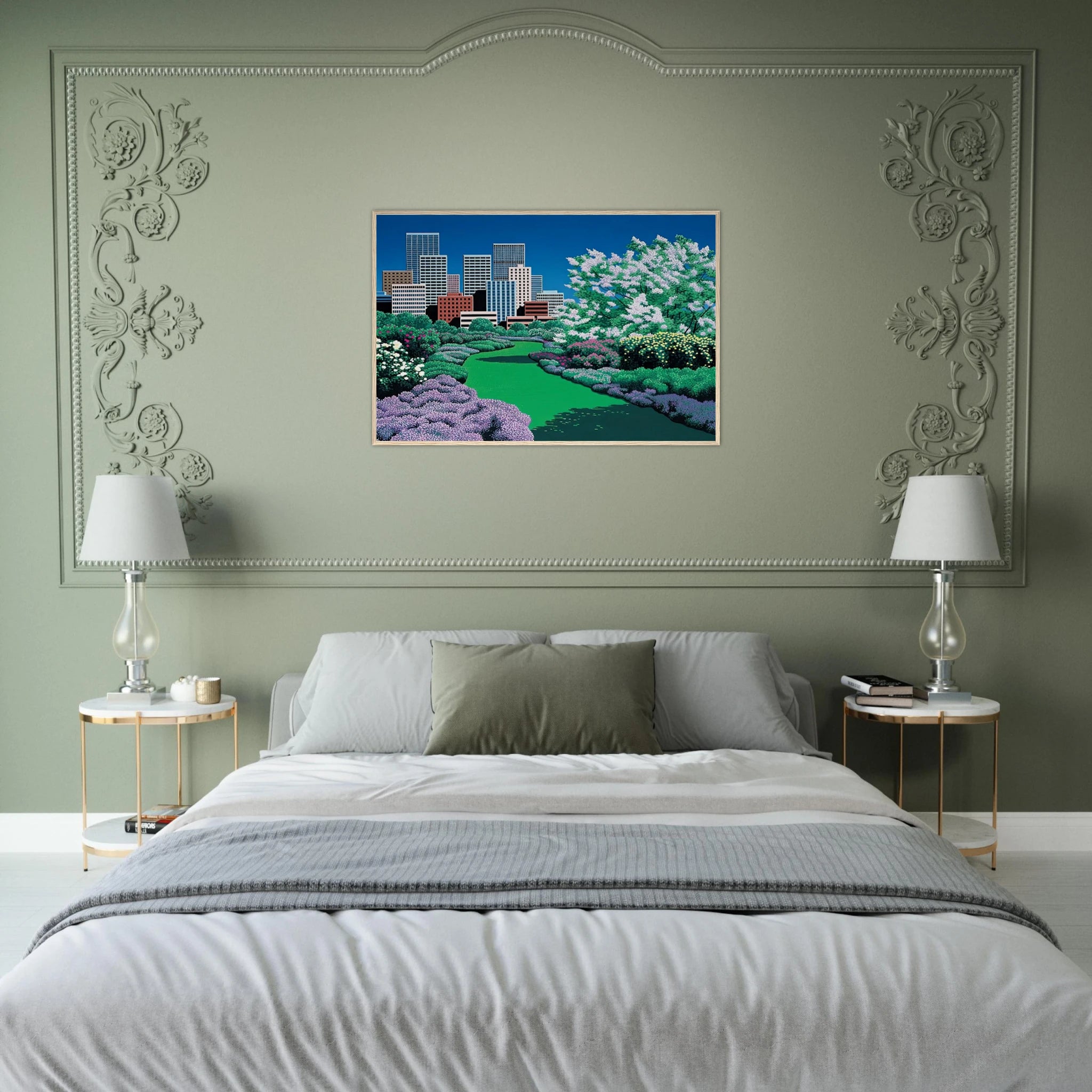 City Garden Framed Poster | Hiroshi Nagai Framed Prints Wall Art | Hiroshi Nagai Prints