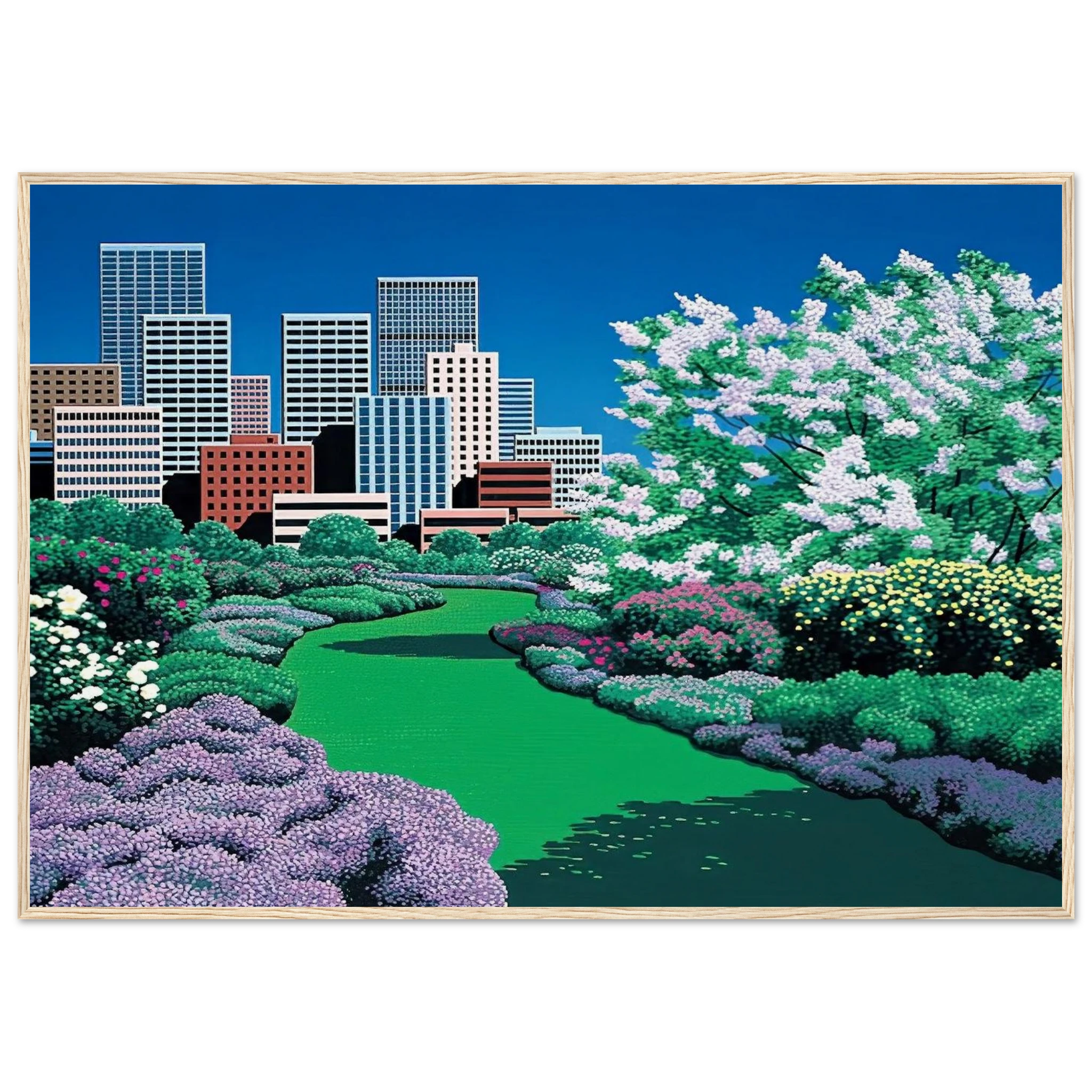 City Garden Framed Poster | Hiroshi Nagai Framed Prints Wall Art | Hiroshi Nagai Prints