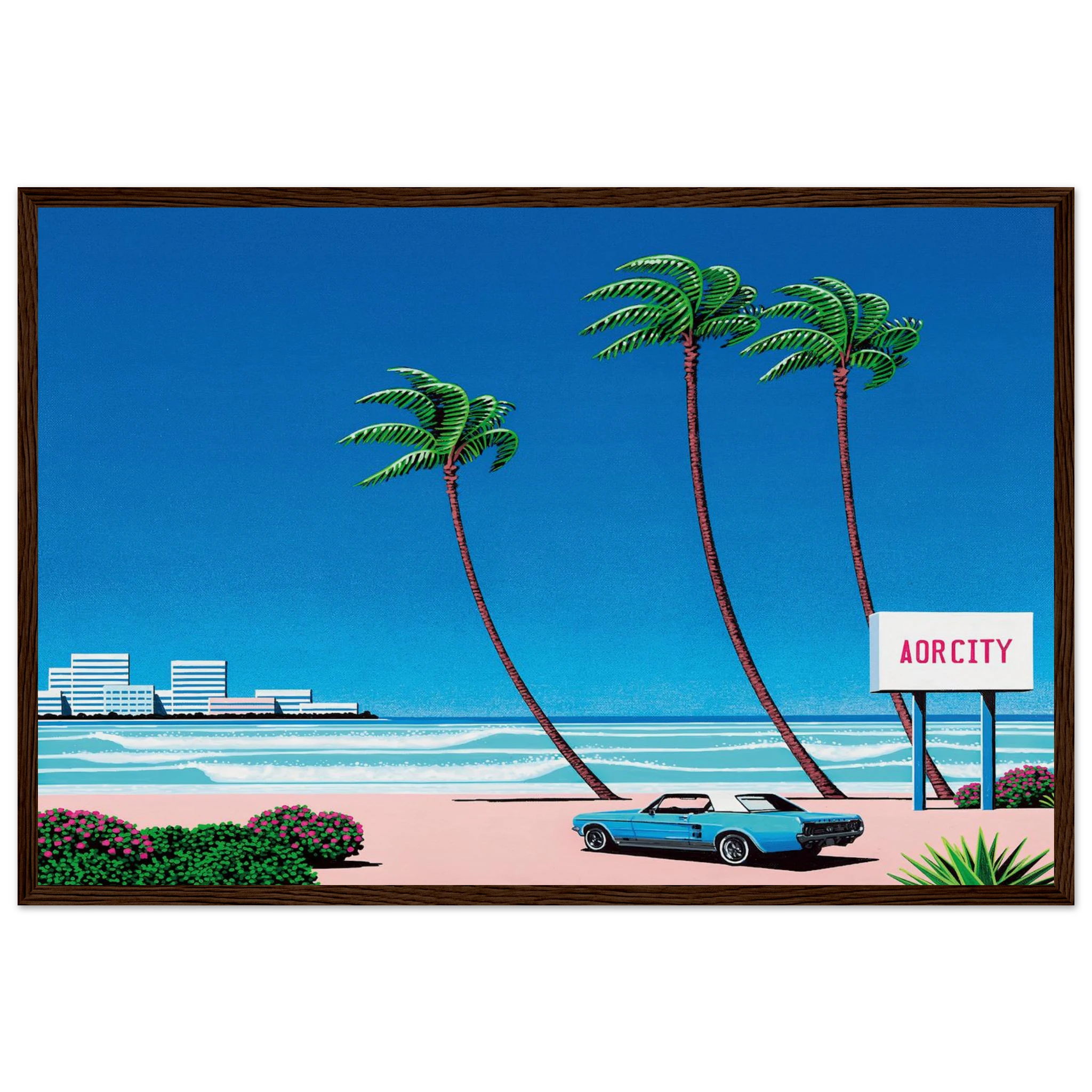 Light Mellow Sealine Framed Poster | Hiroshi Nagai Framed Prints Wall Art | Hiroshi Nagai Prints