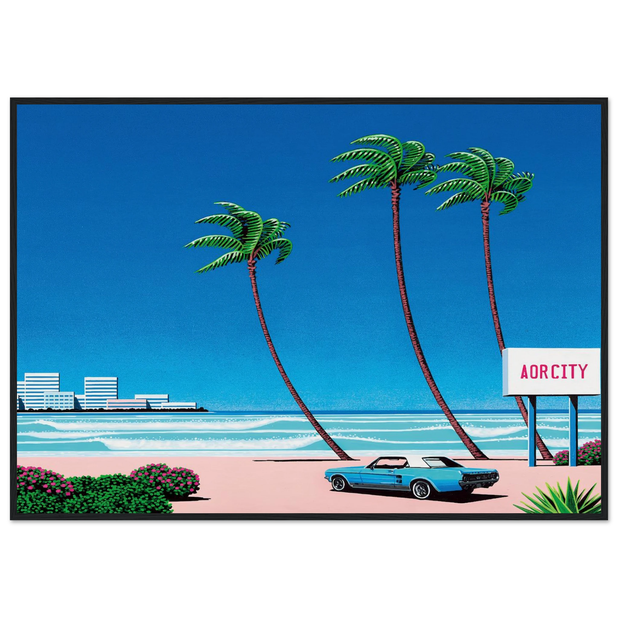 Light Mellow Sealine Framed Poster | Hiroshi Nagai Framed Prints Wall Art | Hiroshi Nagai Prints