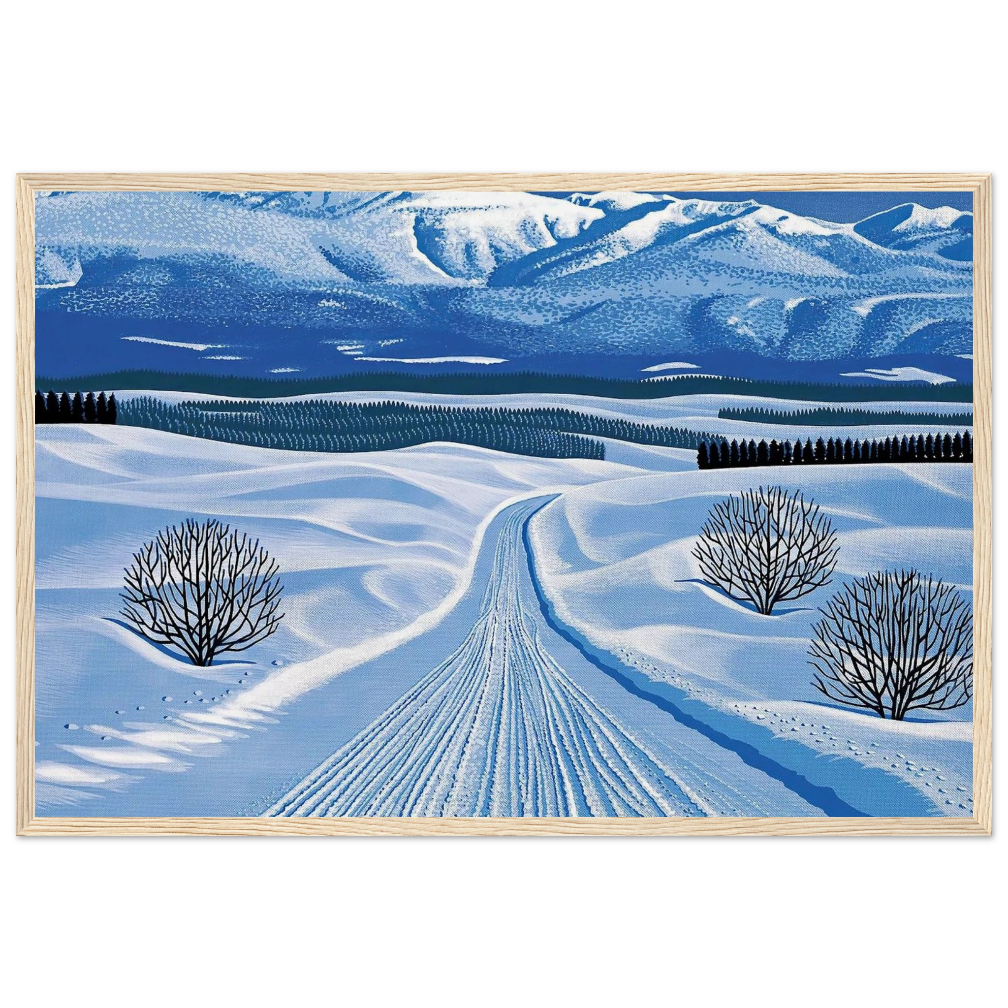 Winter Roads Framed Poster | Hiroshi Nagai Framed Prints Wall Art | Hiroshi Nagai Prints