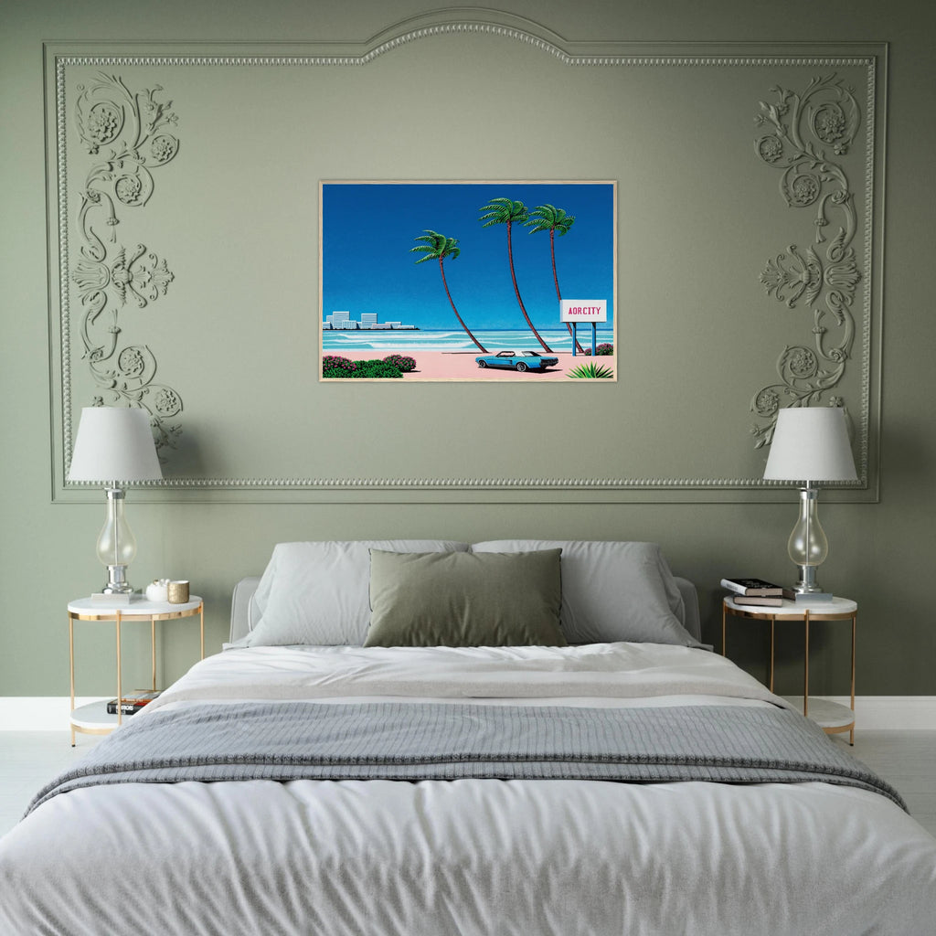 Light Mellow Sealine Framed Poster | Hiroshi Nagai Framed Prints Wall Art | Hiroshi Nagai Prints