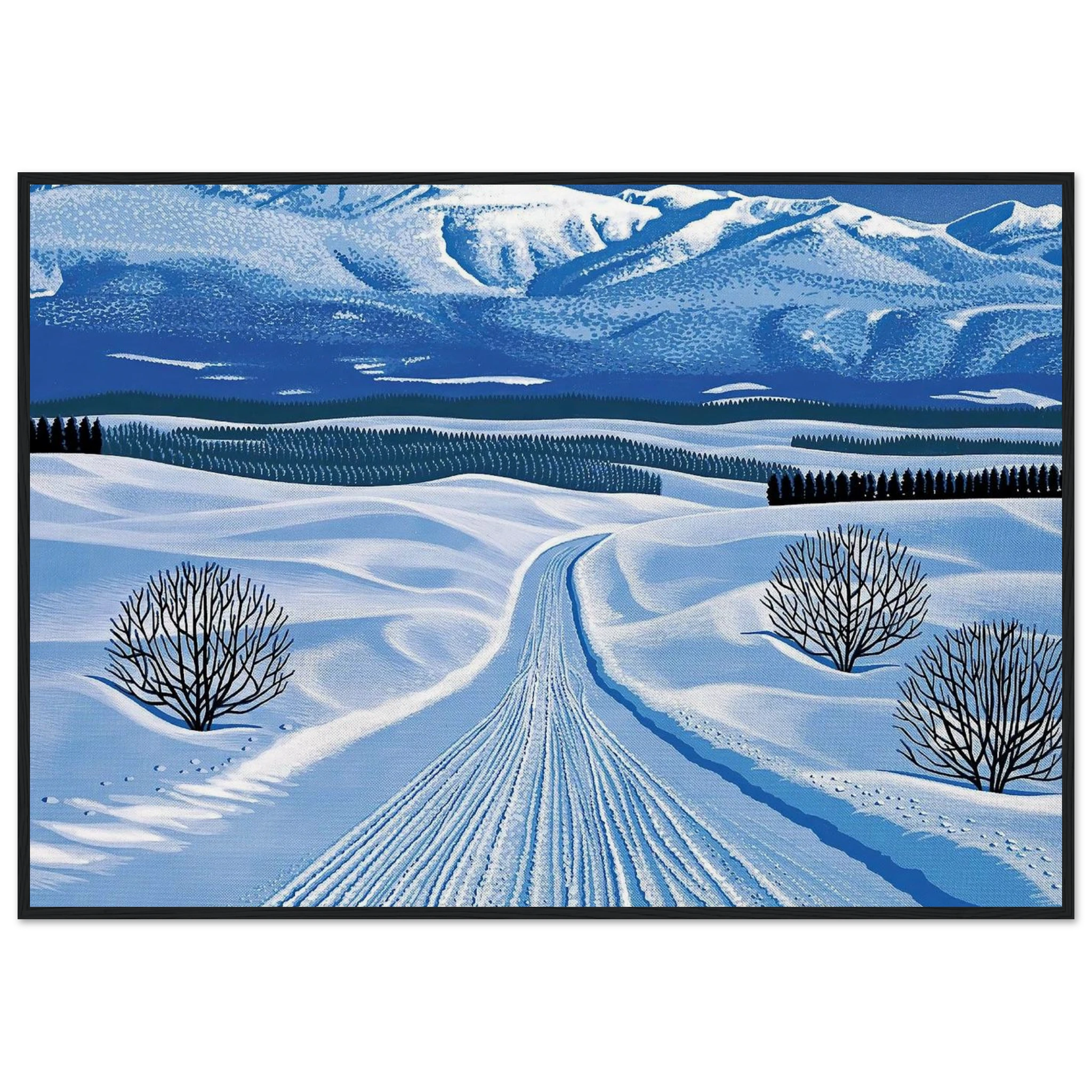 Winter Roads Framed Poster | Hiroshi Nagai Framed Prints Wall Art | Hiroshi Nagai Prints