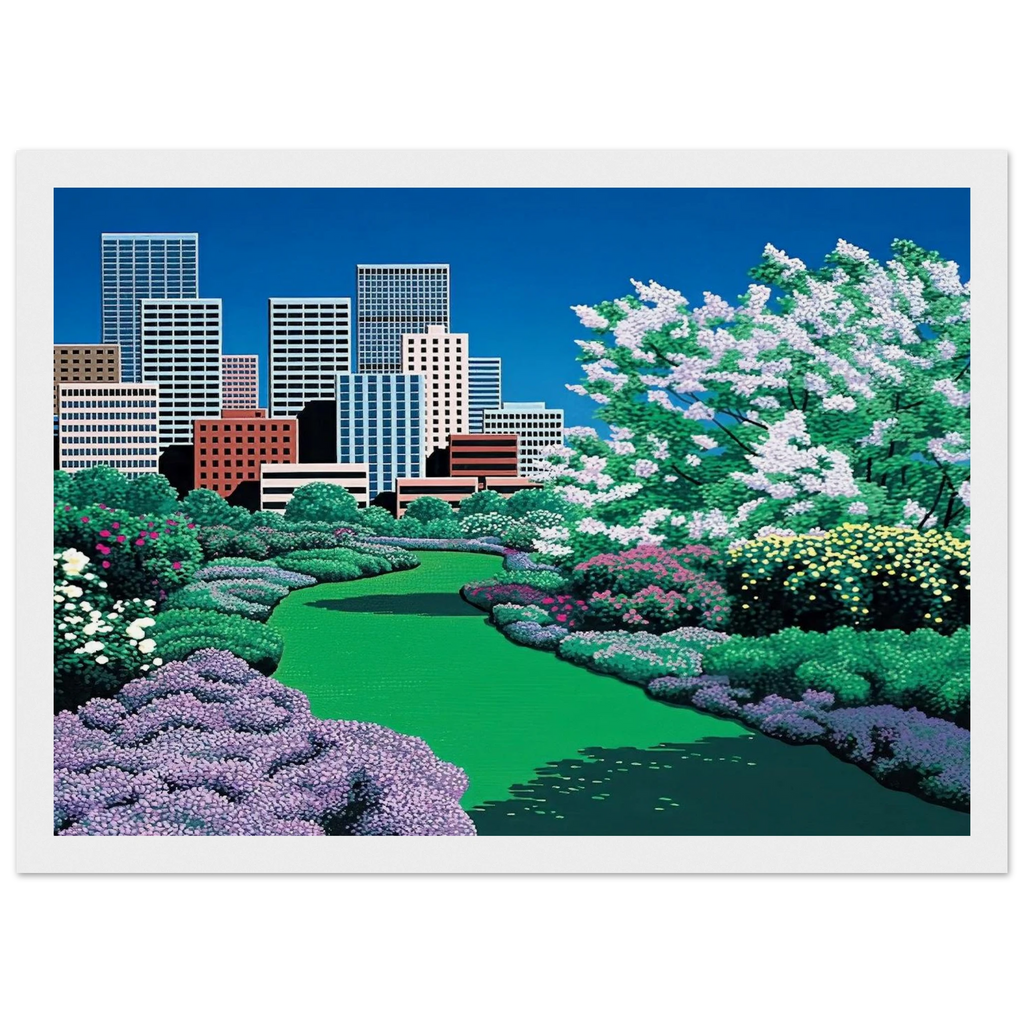 City Garden Framed Poster | Hiroshi Nagai Framed Prints Wall Art | Hiroshi Nagai Prints