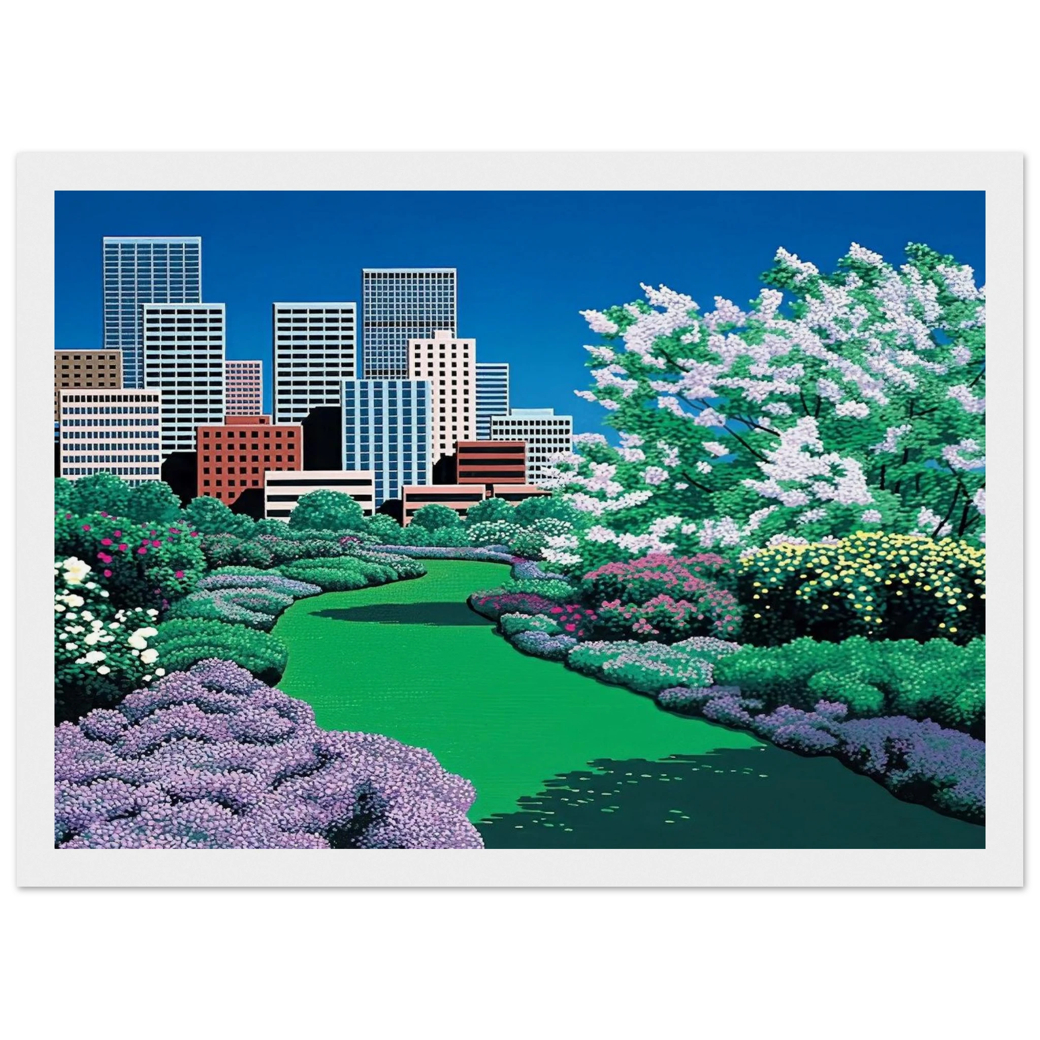 City Garden Framed Poster | Hiroshi Nagai Framed Prints Wall Art | Hiroshi Nagai Prints