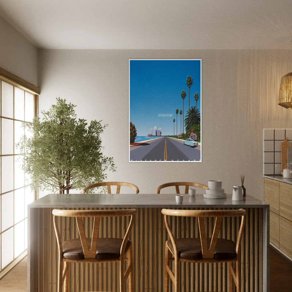Southern Freeway Pictured Resort Framed Poster | Hiroshi Nagai Framed Prints Wall Art | Hiroshi Nagai Prints