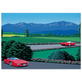Ferraris traversing the lands Poster | Hiroshi Nagai Poster | Hiroshi Nagai Prints