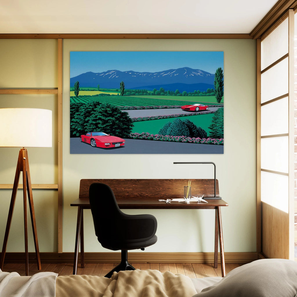 Ferraris traversing the lands Poster | Hiroshi Nagai Poster | Hiroshi Nagai Prints