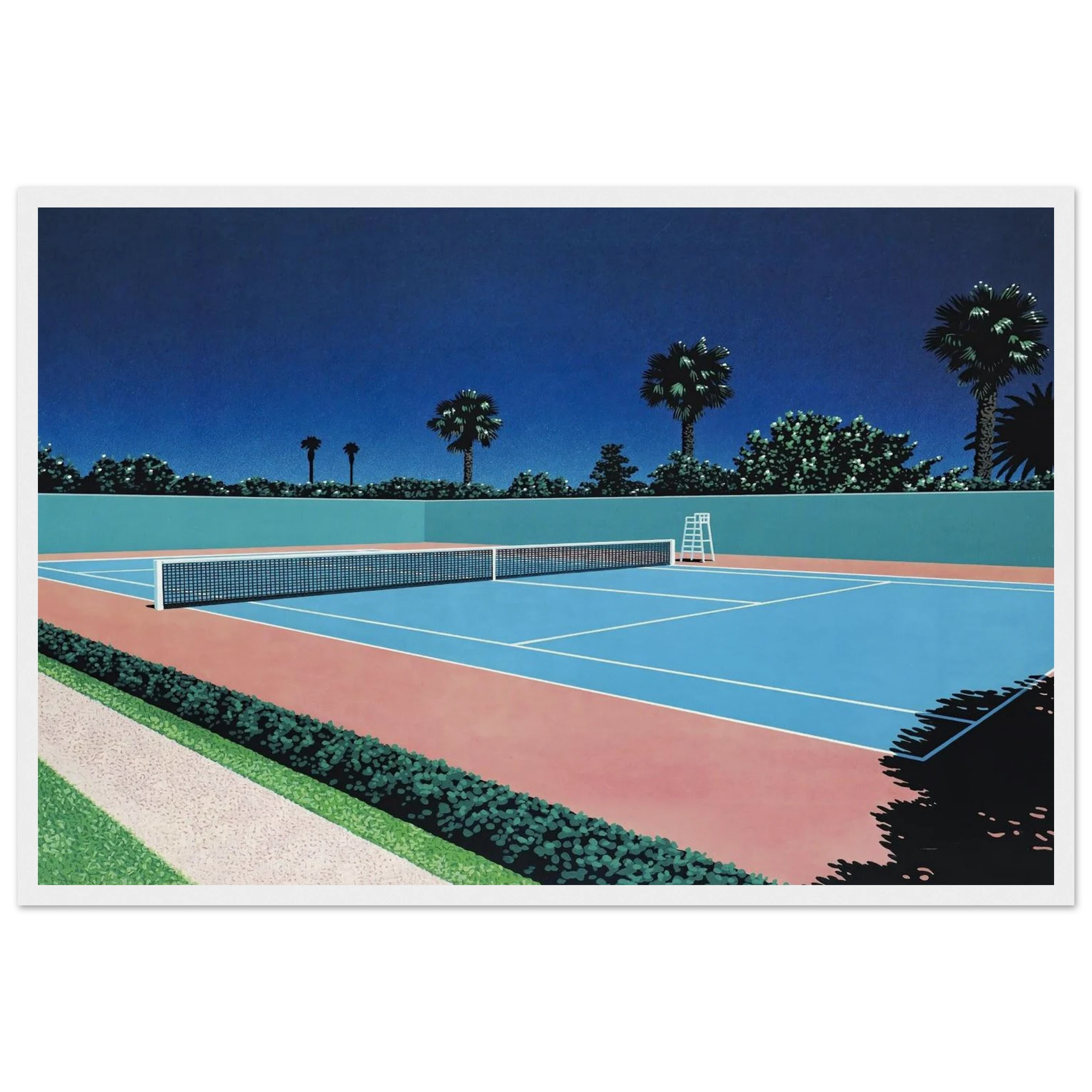 Tennis Court Framed Poster | Hiroshi Nagai Framed Prints Wall Art | Hiroshi Nagai Prints