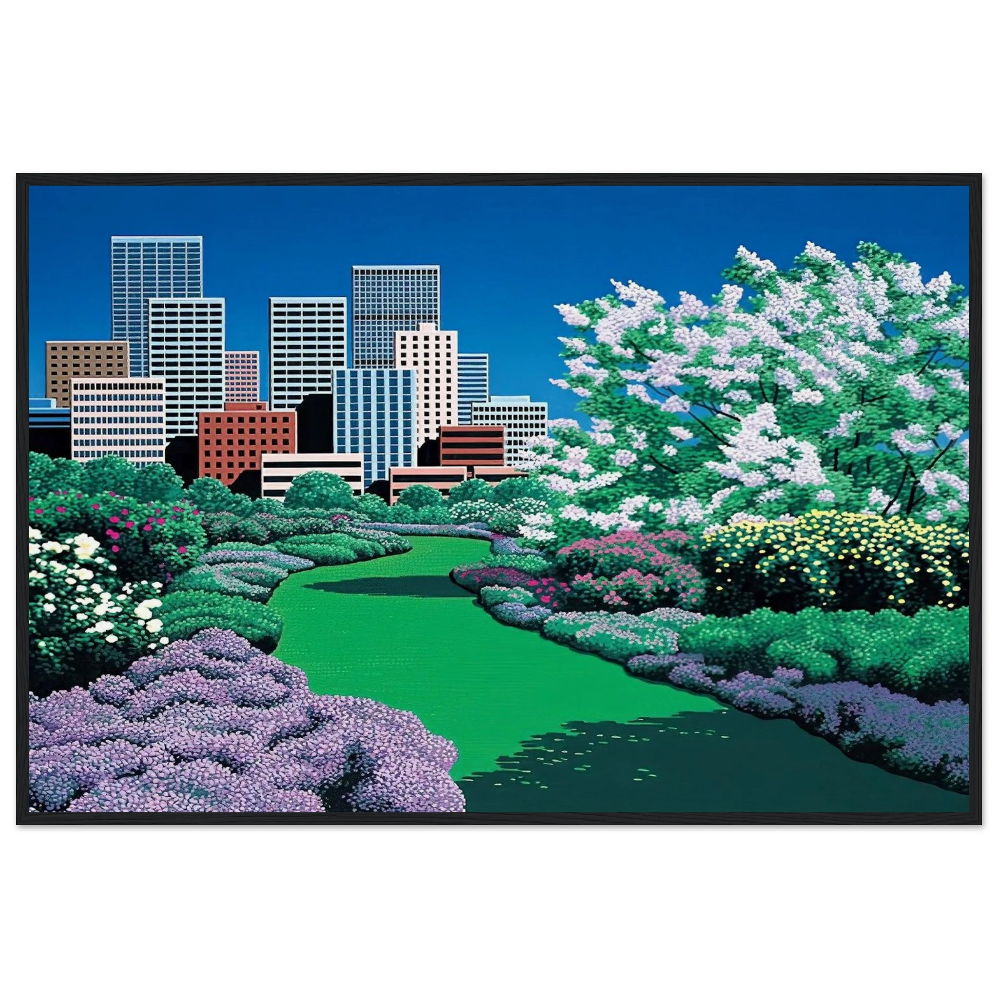 City Garden Framed Poster | Hiroshi Nagai Framed Prints Wall Art | Hiroshi Nagai Prints