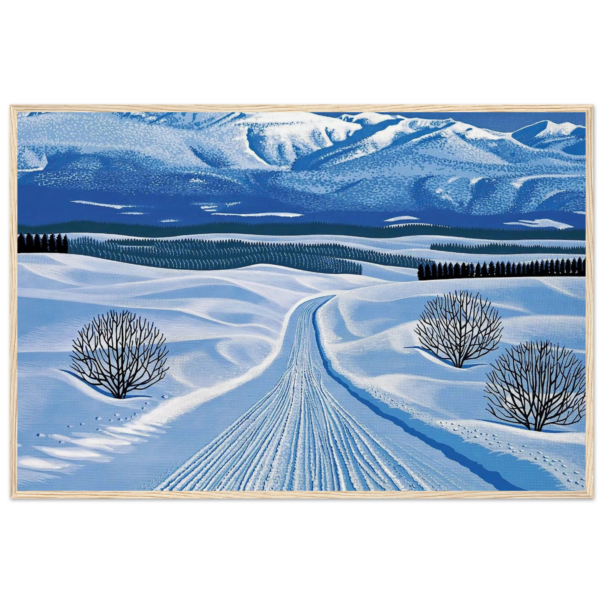 Winter Roads Framed Poster | Hiroshi Nagai Framed Prints Wall Art | Hiroshi Nagai Prints