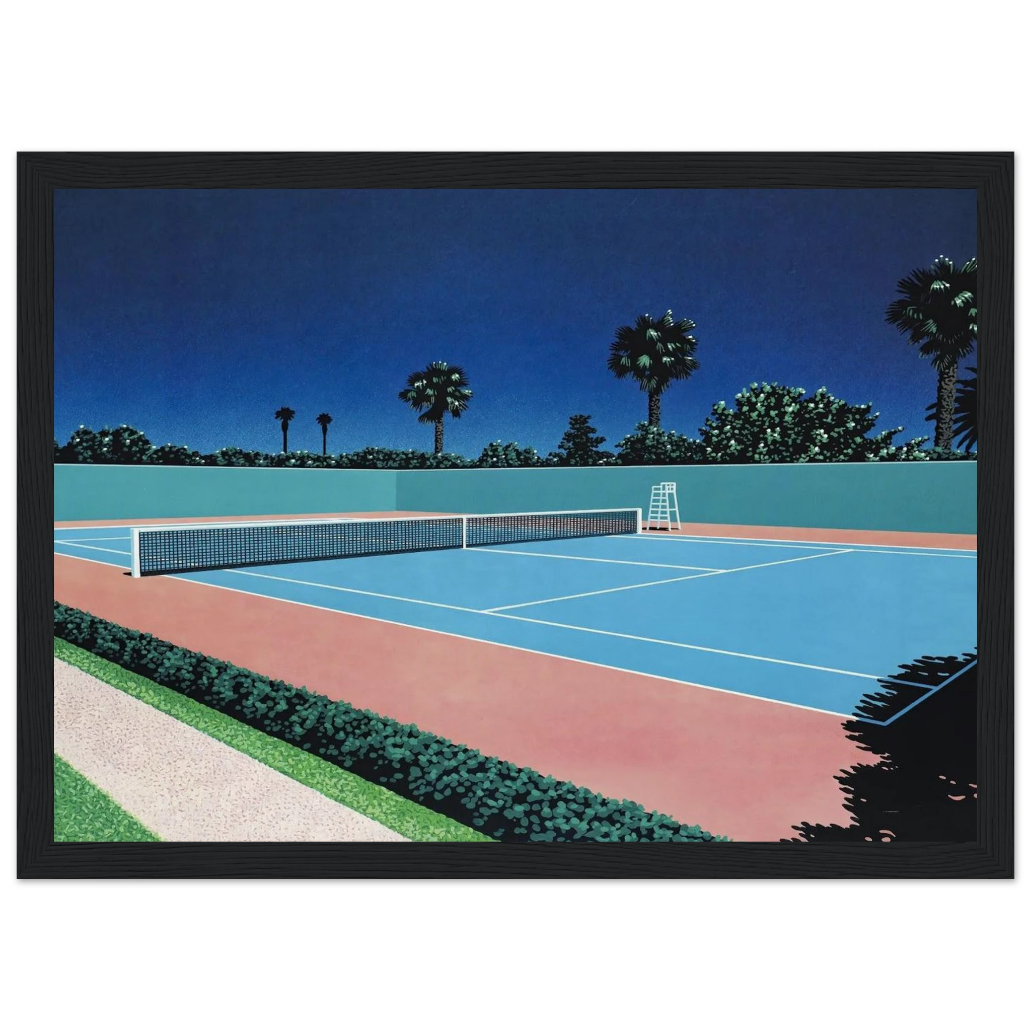 Tennis Court Framed Poster | Hiroshi Nagai Framed Prints Wall Art | Hiroshi Nagai Prints