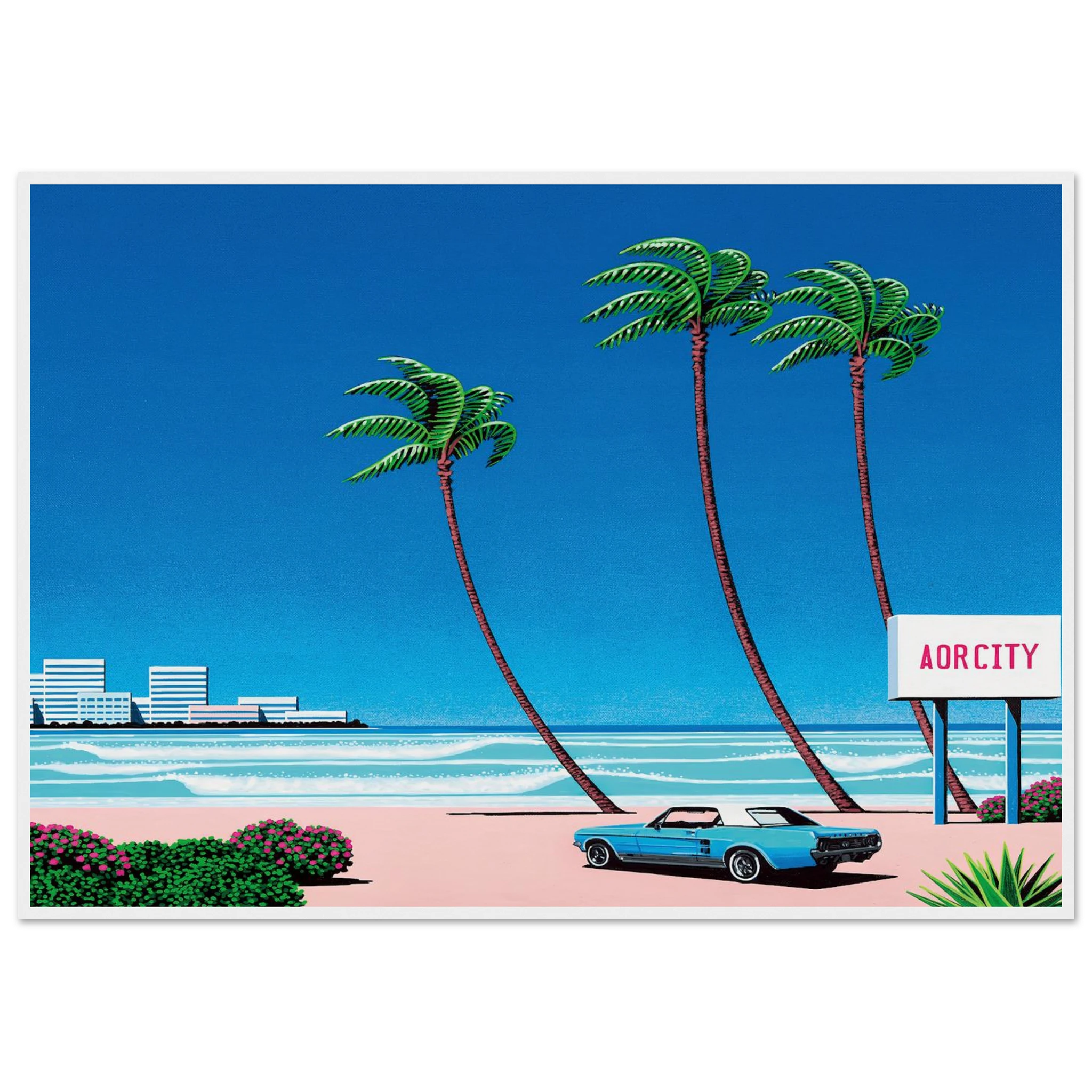 Light Mellow Sealine Framed Poster | Hiroshi Nagai Framed Prints Wall Art | Hiroshi Nagai Prints