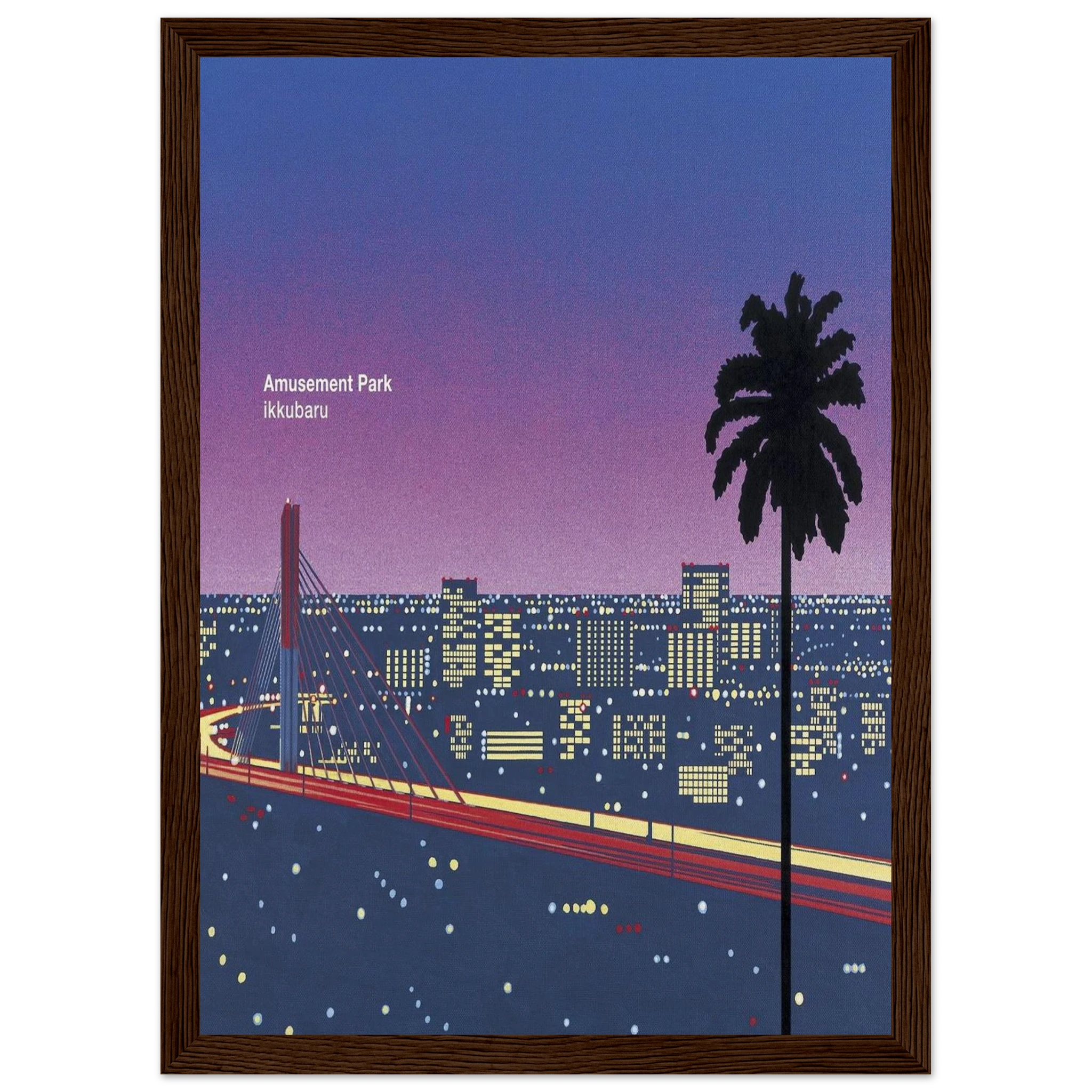 Ikkubaru Amusement City Framed Poster | Hiroshi Nagai Framed Prints Wall Art | Hiroshi Nagai Prints