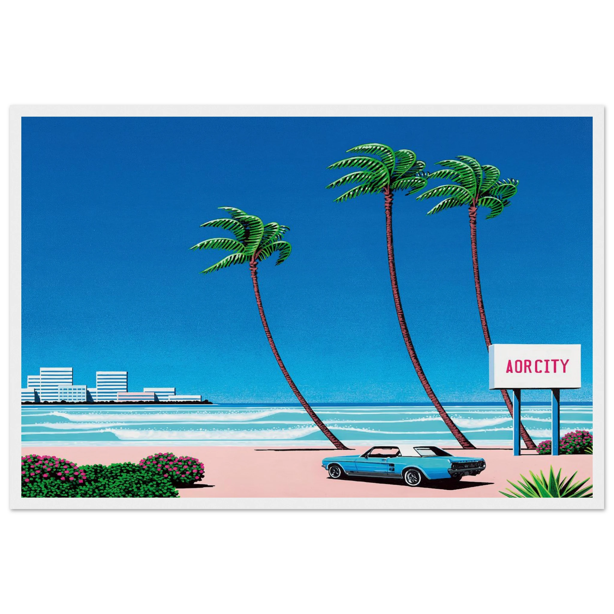 Light Mellow Sealine Framed Poster | Hiroshi Nagai Framed Prints Wall Art | Hiroshi Nagai Prints