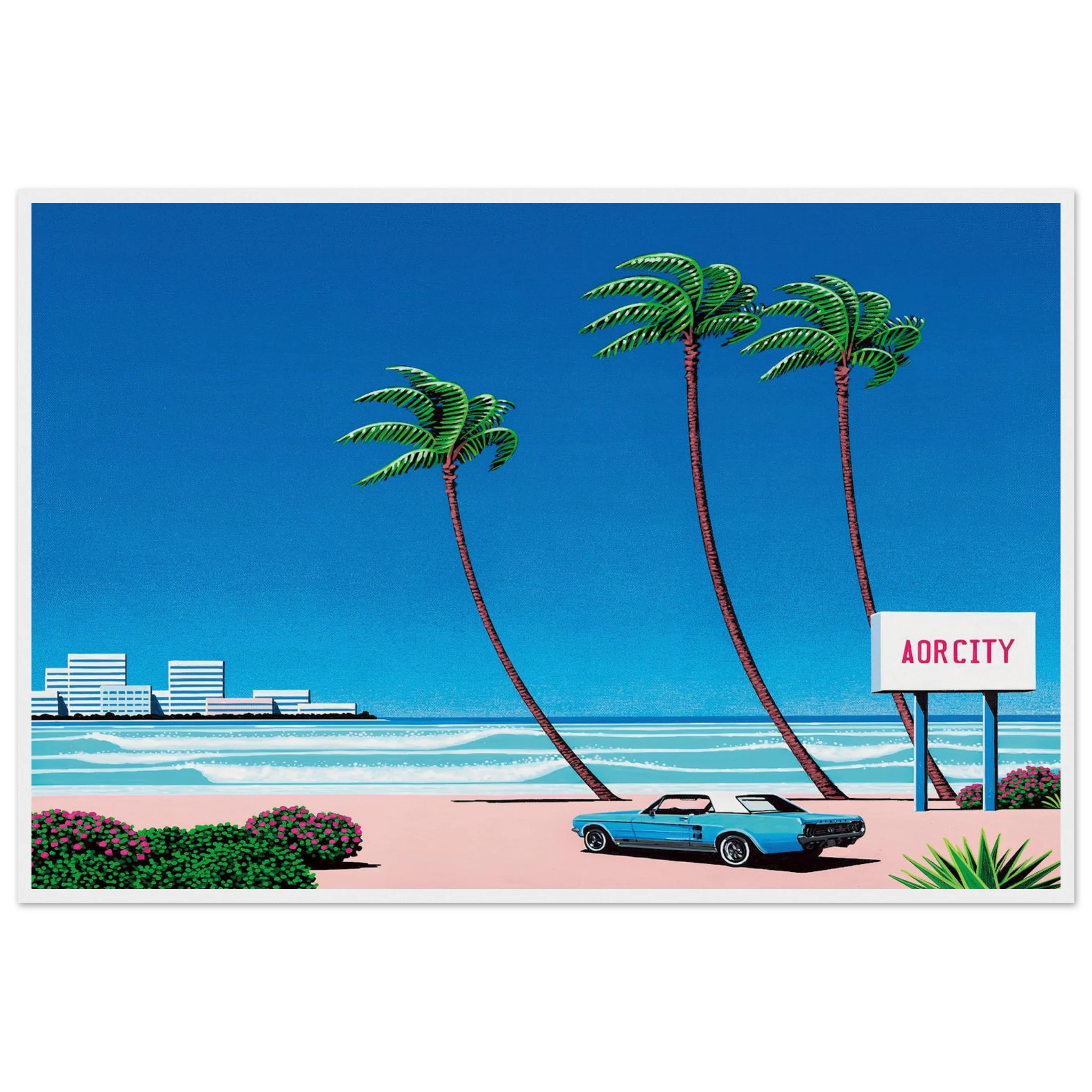 Light Mellow Sealine Framed Poster | Hiroshi Nagai Framed Prints Wall Art | Hiroshi Nagai Prints