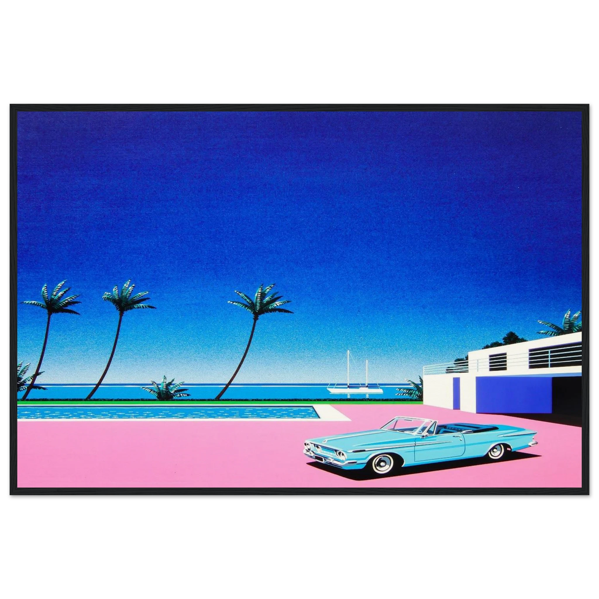 Pink Driveway Framed Poster | Hiroshi Nagai Framed Prints Wall Art | Hiroshi Nagai Prints