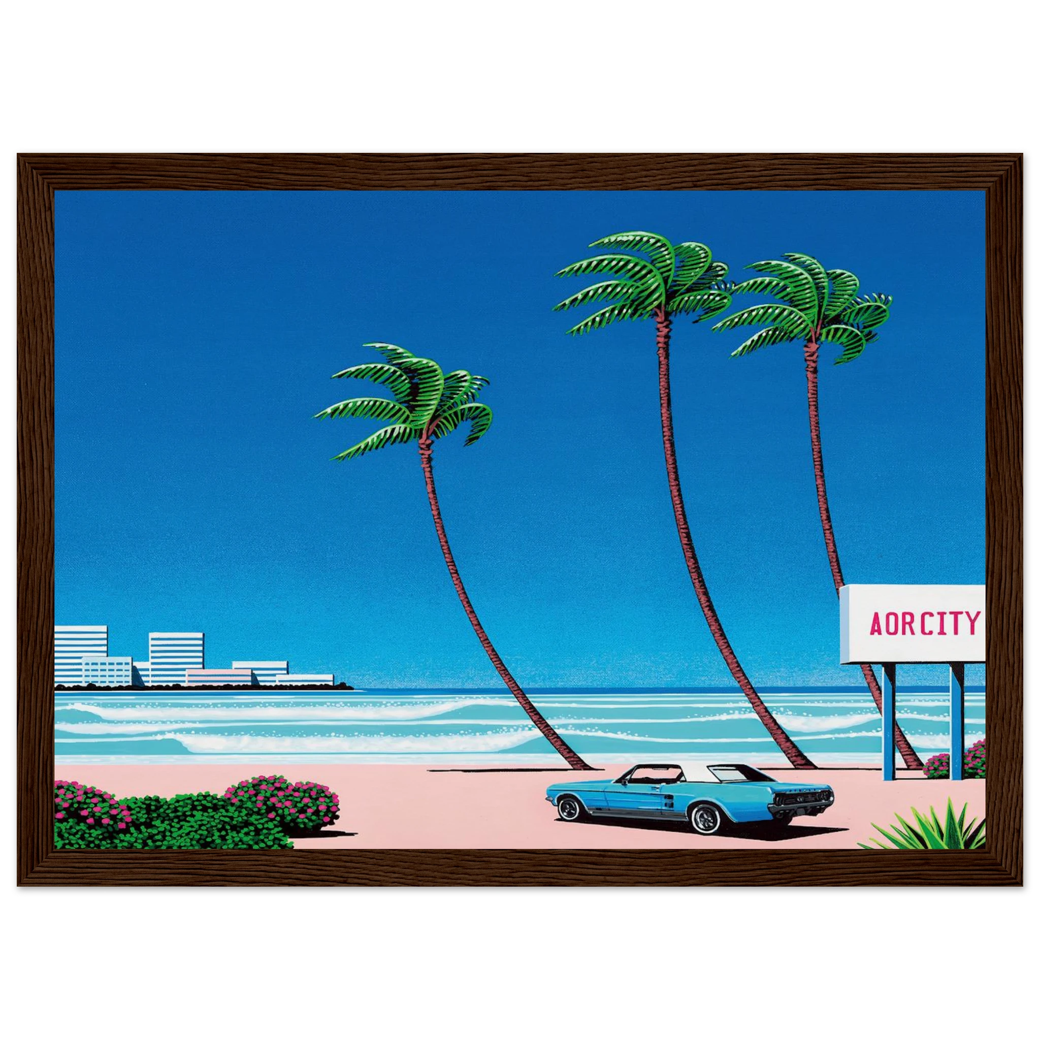 Light Mellow Sealine Framed Poster | Hiroshi Nagai Framed Prints Wall Art | Hiroshi Nagai Prints