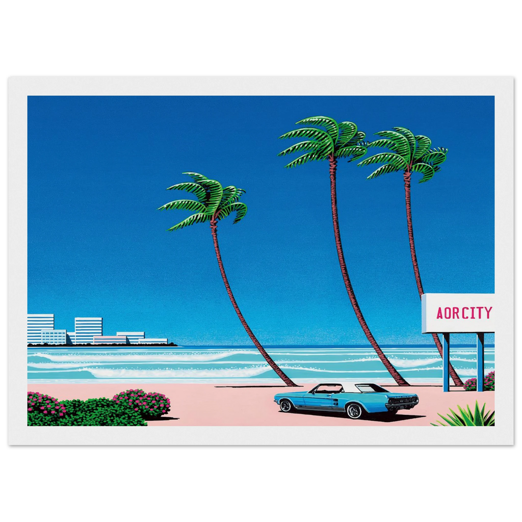 Light Mellow Sealine Framed Poster | Hiroshi Nagai Framed Prints Wall Art | Hiroshi Nagai Prints