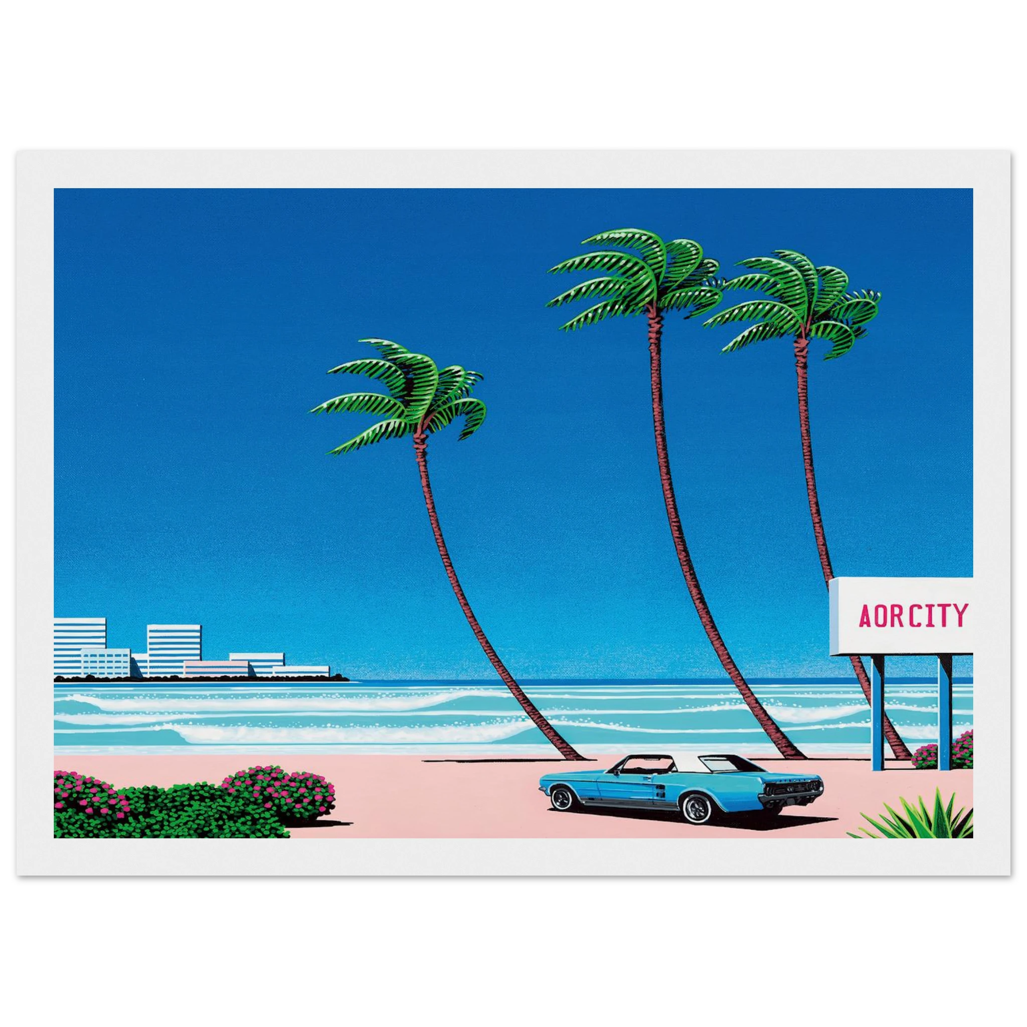Light Mellow Sealine Framed Poster | Hiroshi Nagai Framed Prints Wall Art | Hiroshi Nagai Prints
