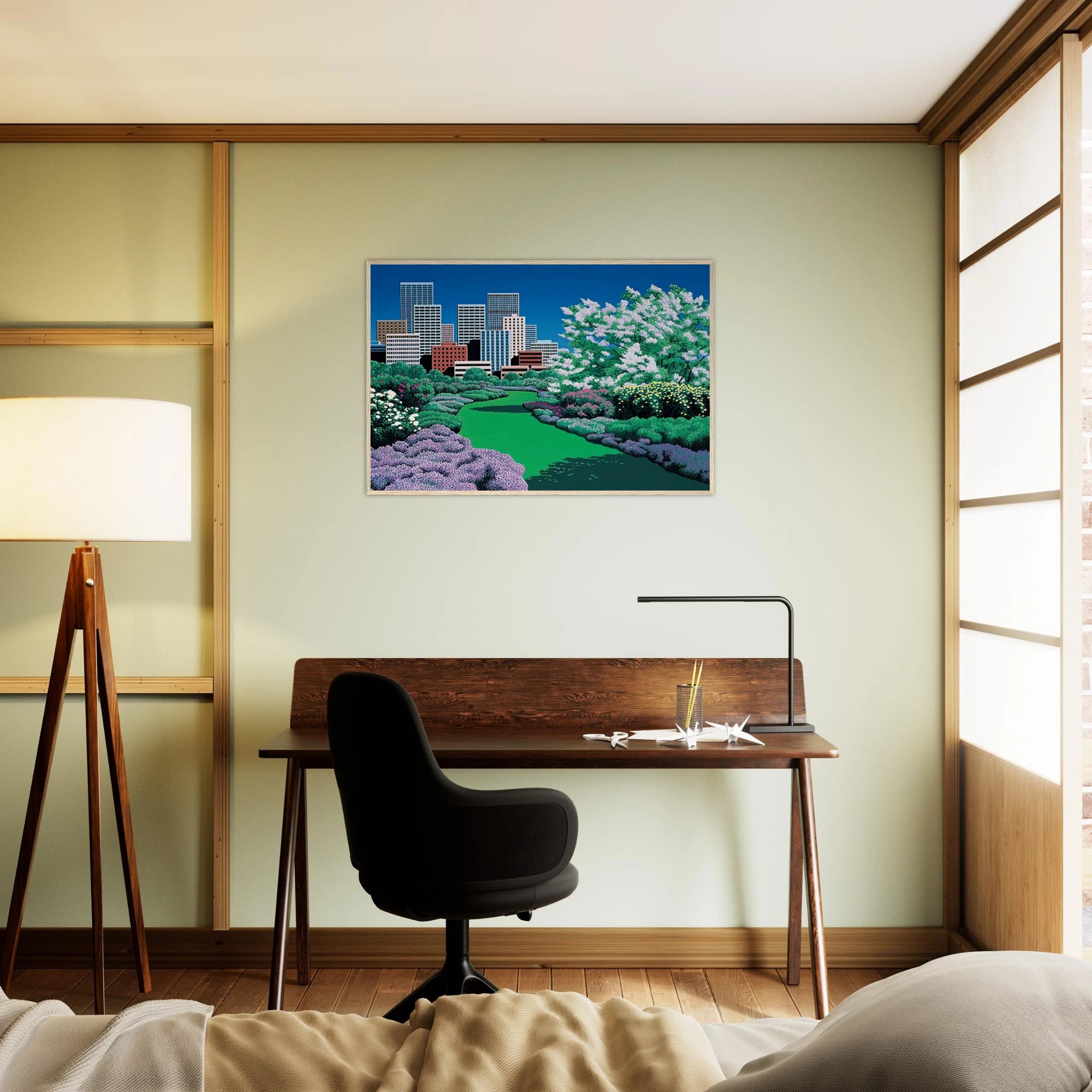 City Garden Framed Poster | Hiroshi Nagai Framed Prints Wall Art | Hiroshi Nagai Prints