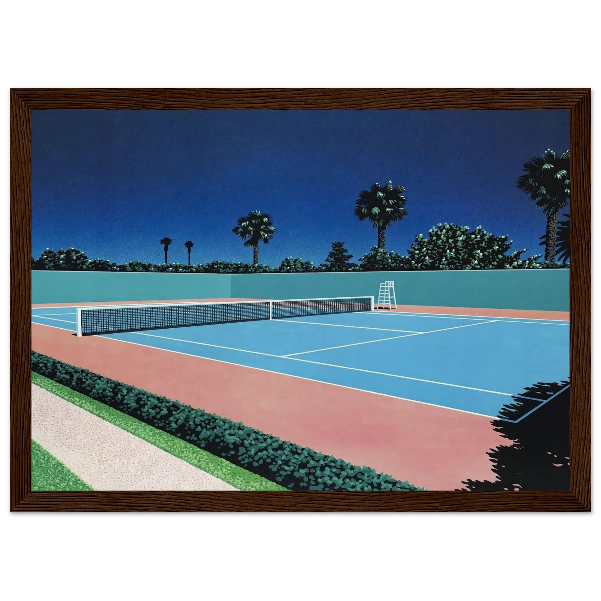 Tennis Court Framed Poster | Hiroshi Nagai Framed Prints Wall Art | Hiroshi Nagai Prints